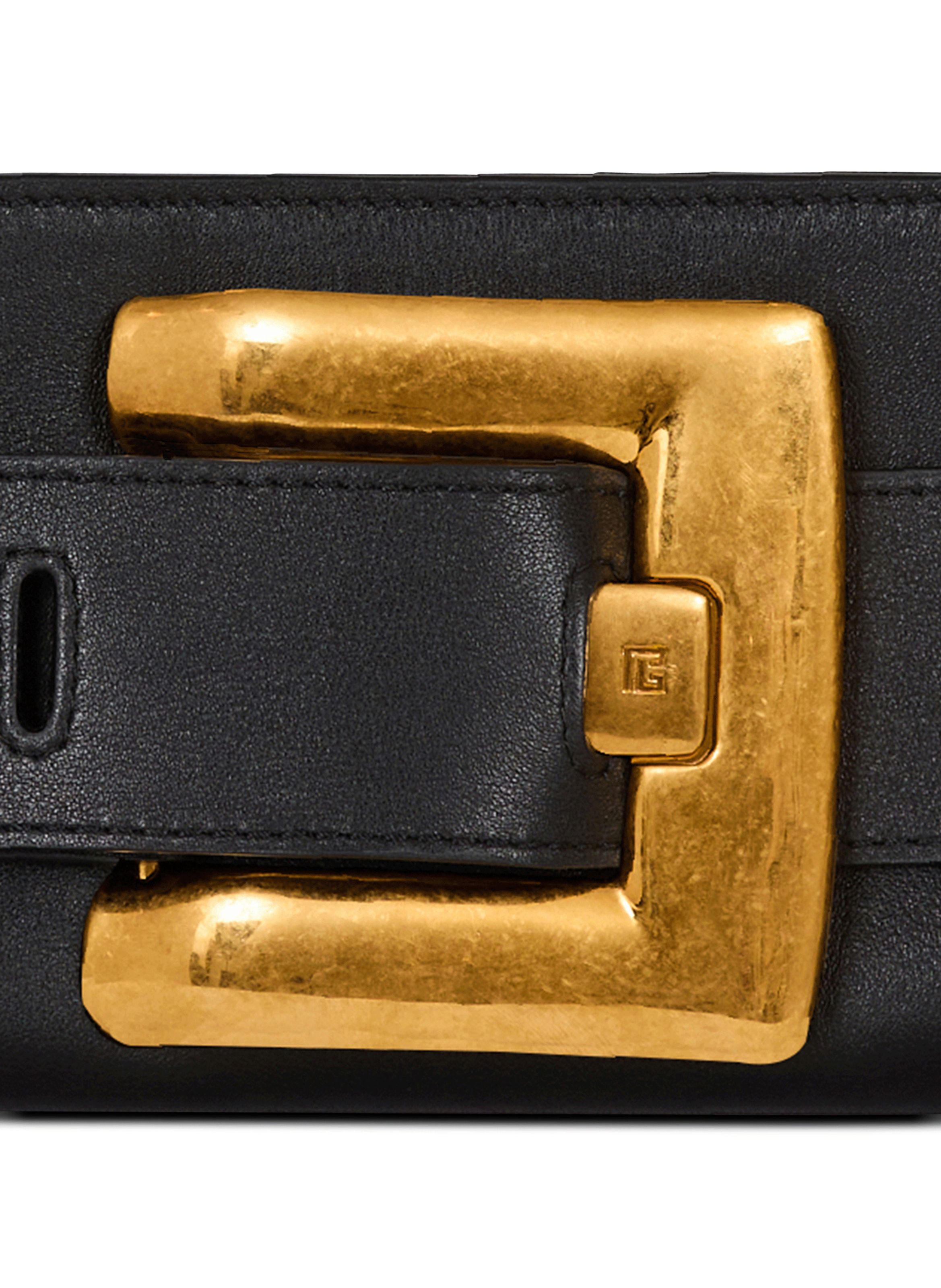 Pochette anthem en cuir de veau BALMAIN Noir