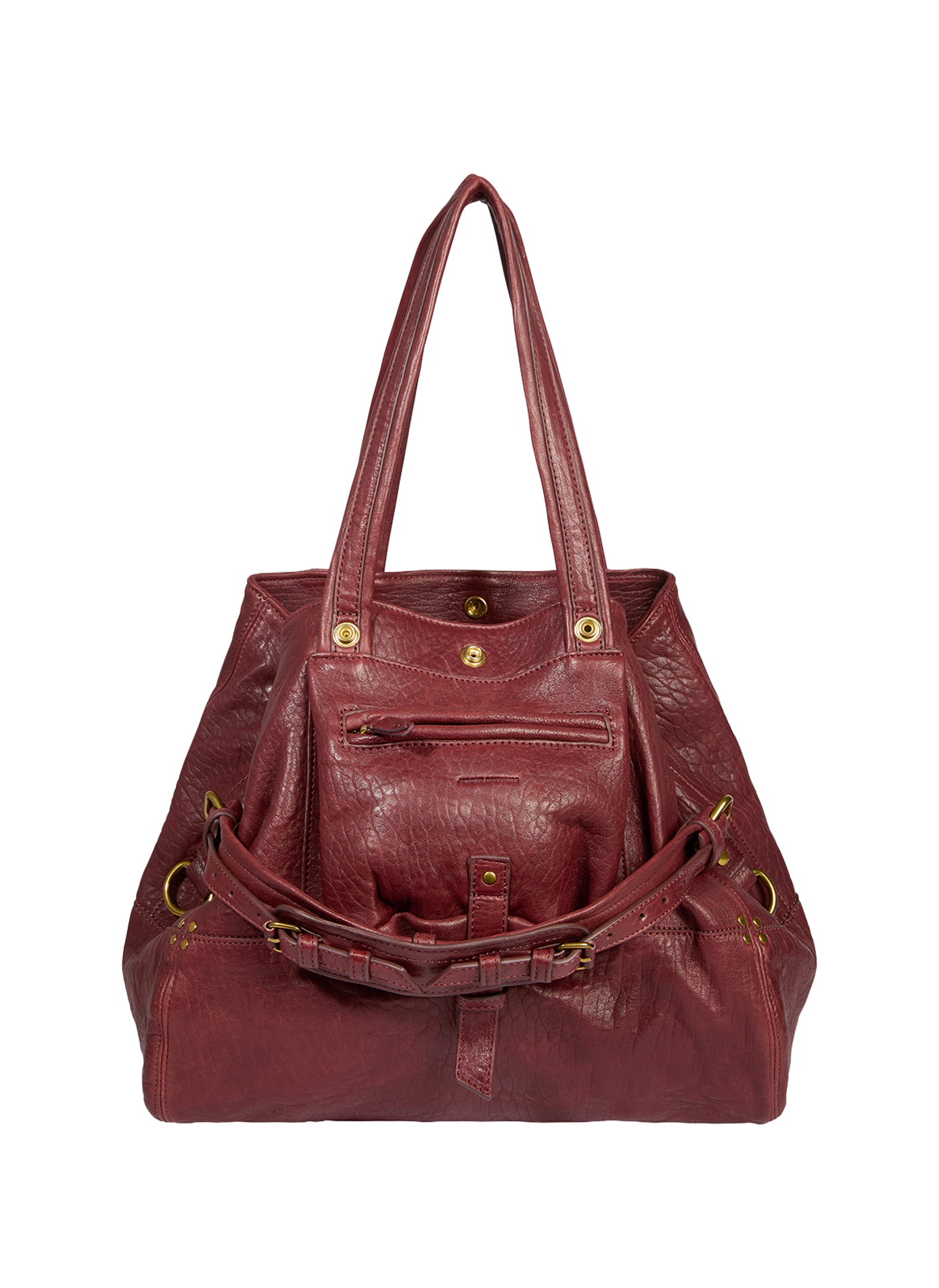 Sac épaule craquelé en cuir JÉRÔME DREYFUSS Rouge