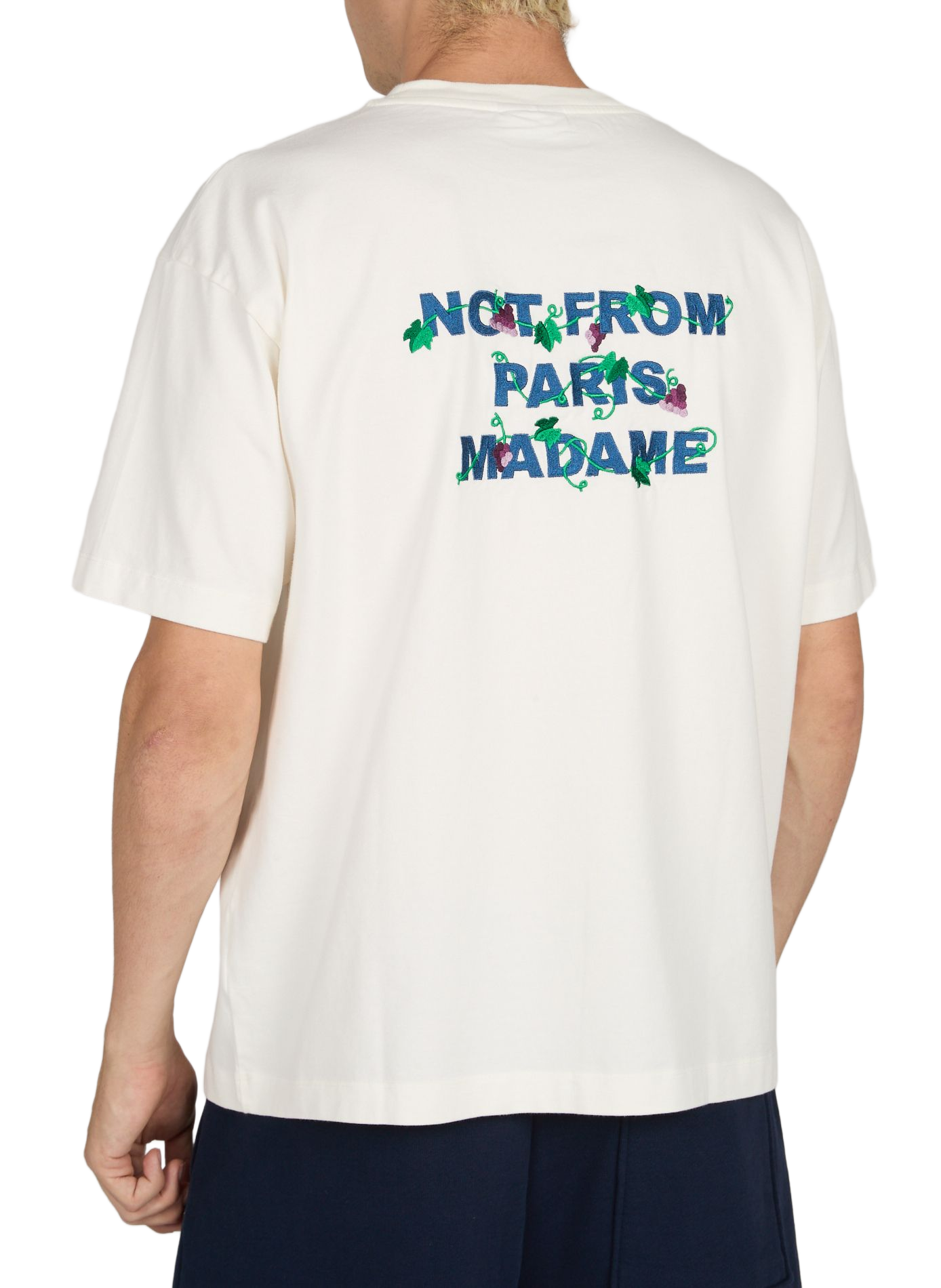 T-shirt brodé au dos en coton  DROLE DE MONSIEUR Blanc