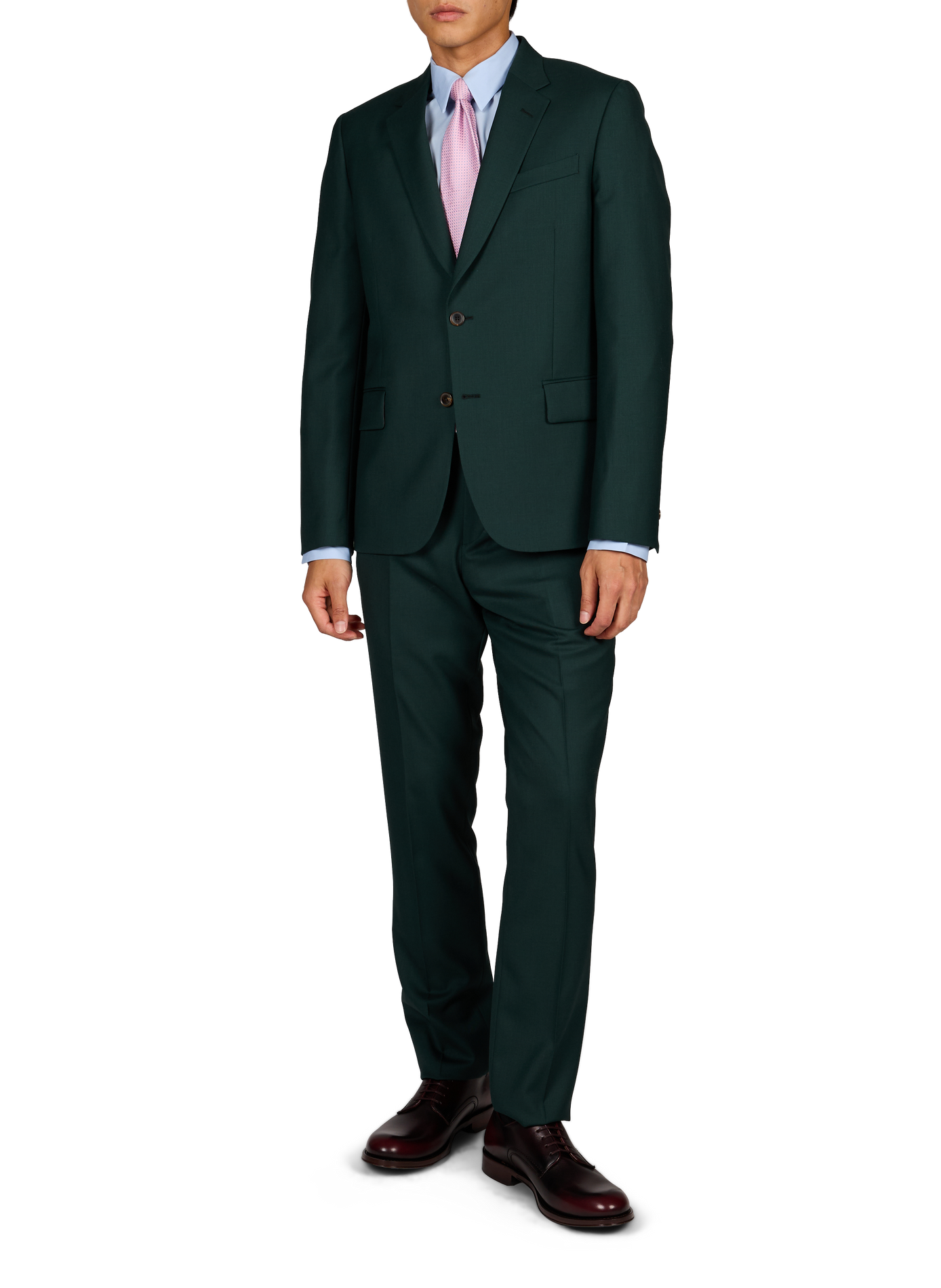 Two-piece solid color wool suit PAUL SMITH Green
