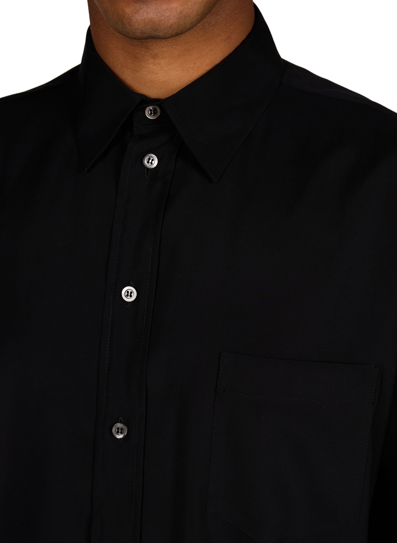 Chemise droite à col classique EMPORIO ARMANI Noir