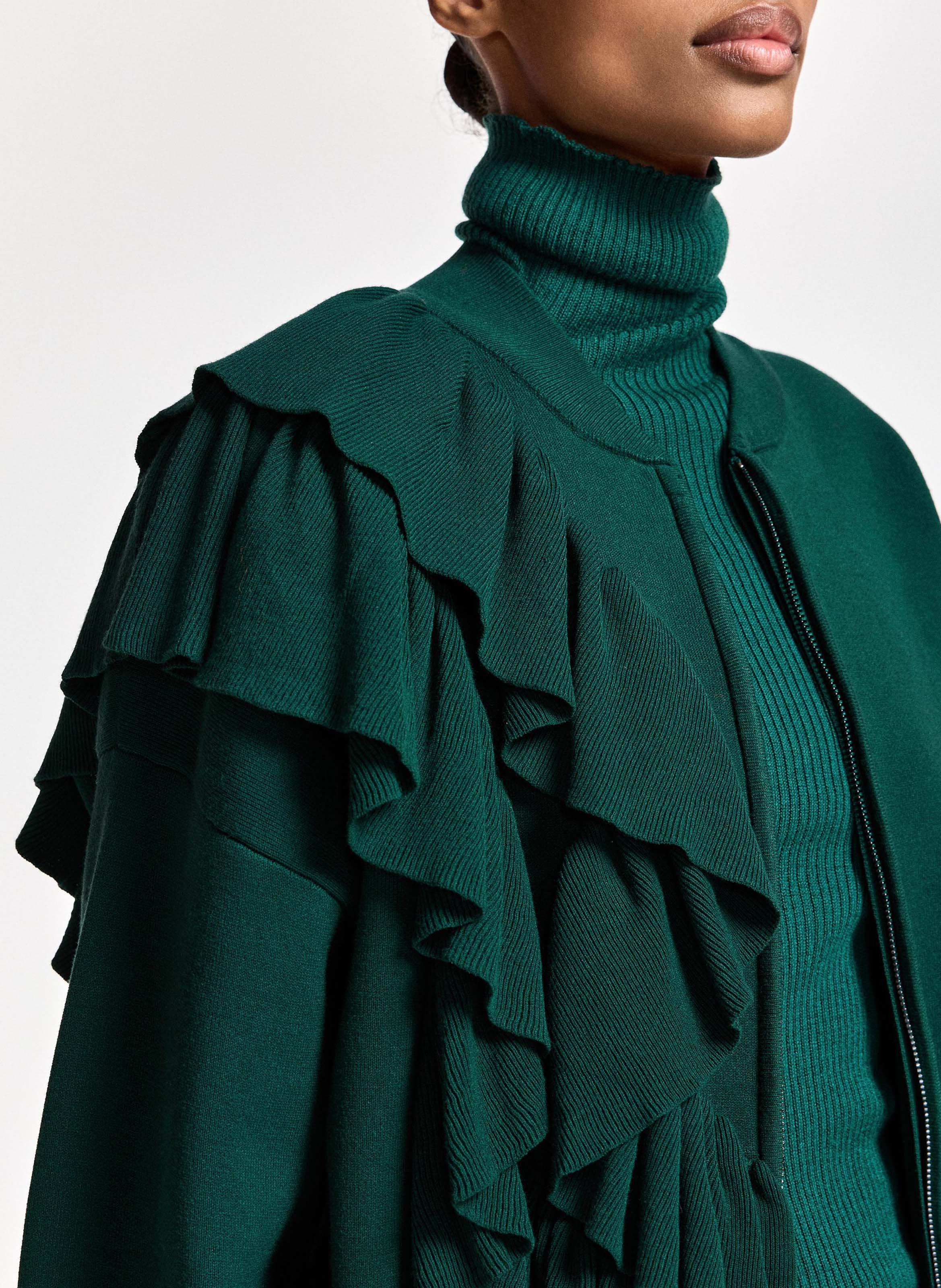 Cardigan oversize à volants kodi ESSENTIEL ANTWERP Vert