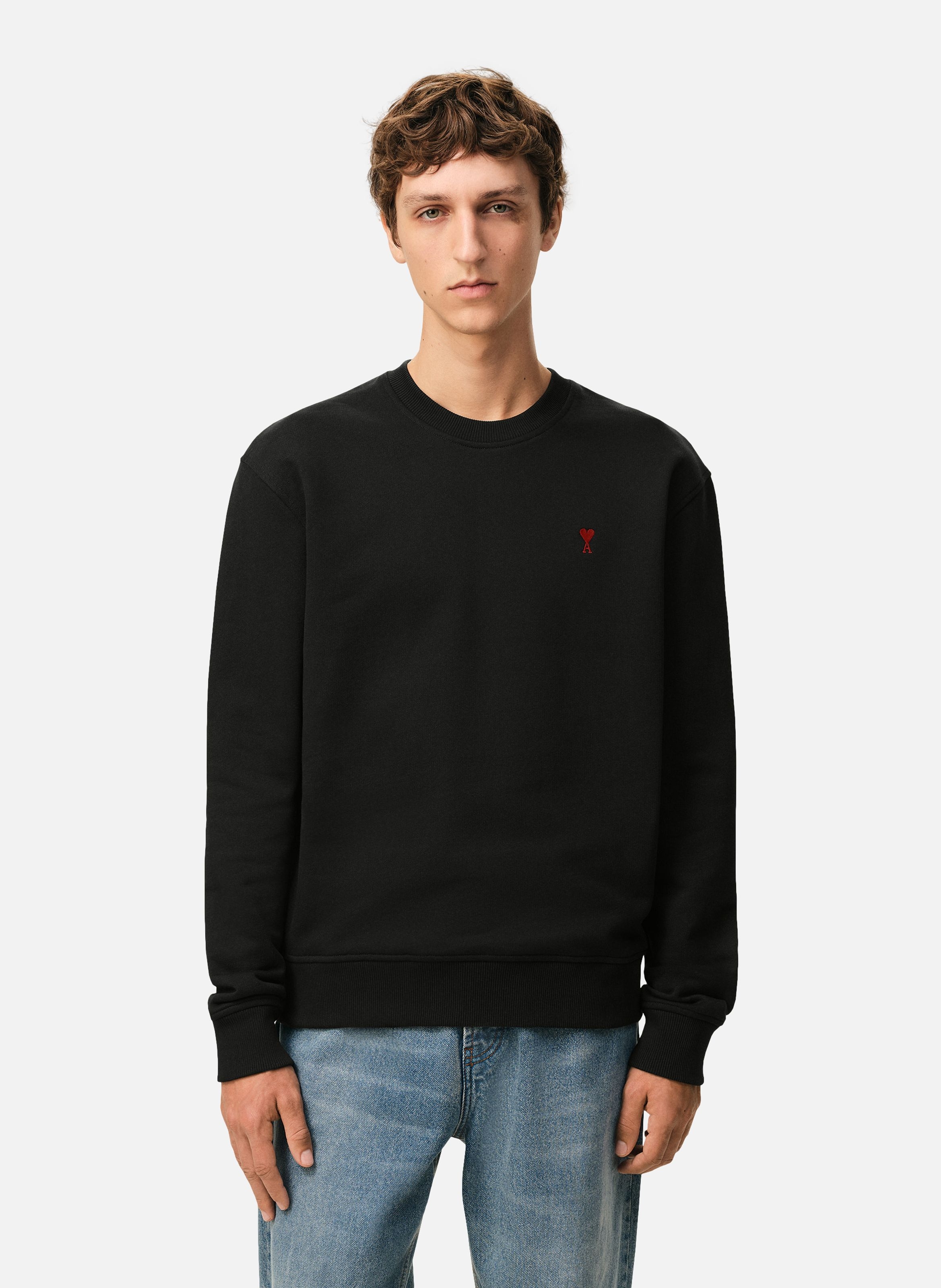 Sweatshirt ami de coeur rouge unisexe AMI PARIS Noir