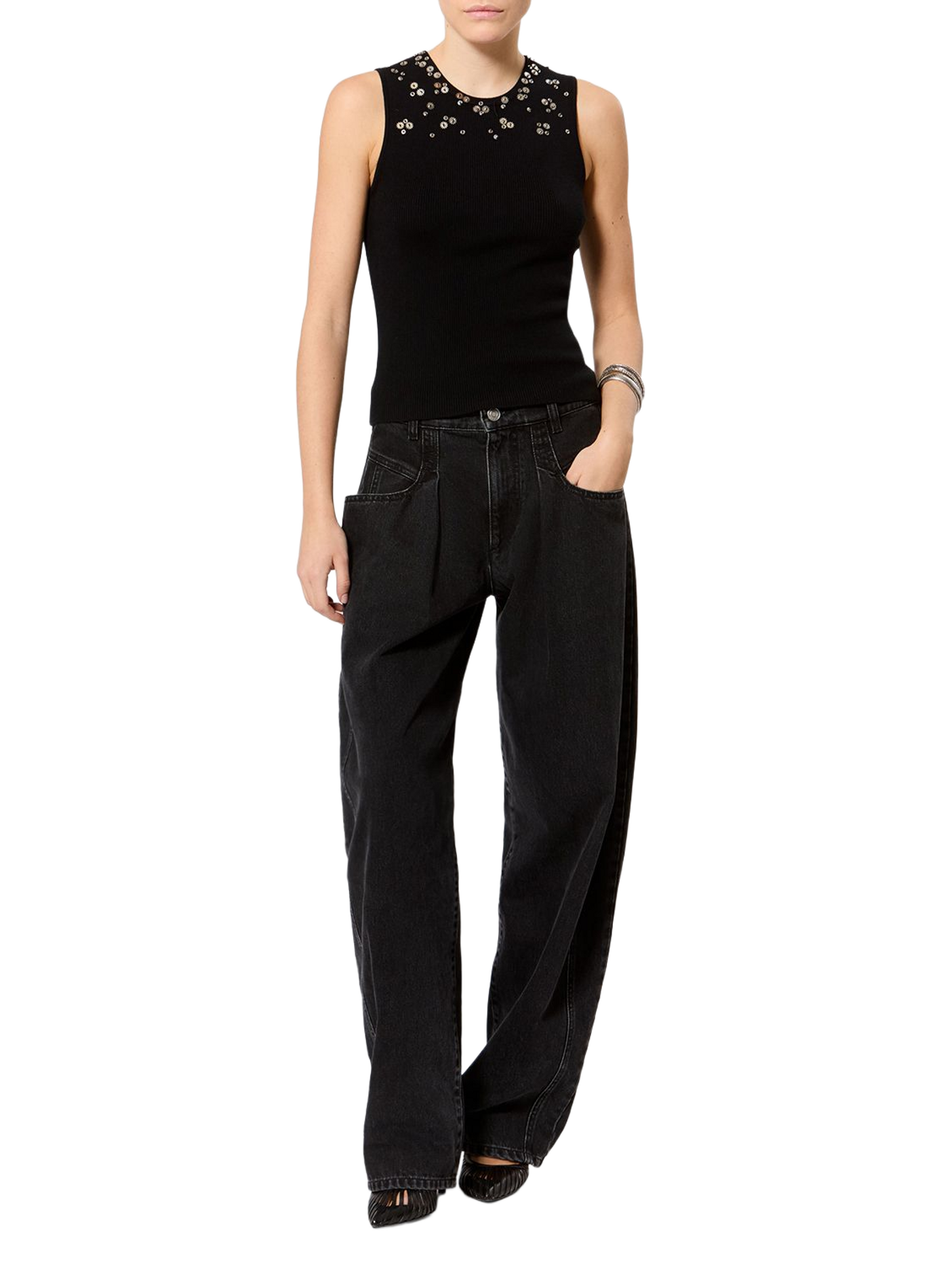 Ärmellose Seidenbluse Apoline ISABEL MARANT Schwarz