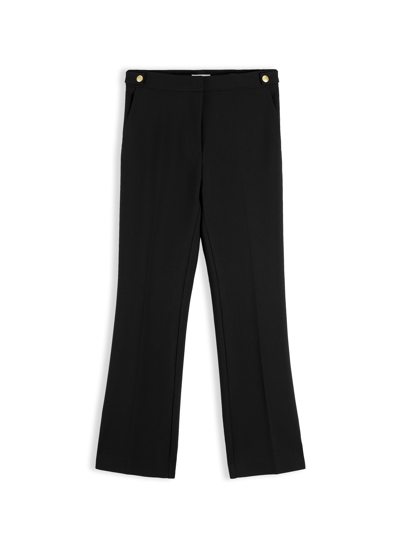 Plain straight-leg trousers with button detail TOMMY HILFIGER Black