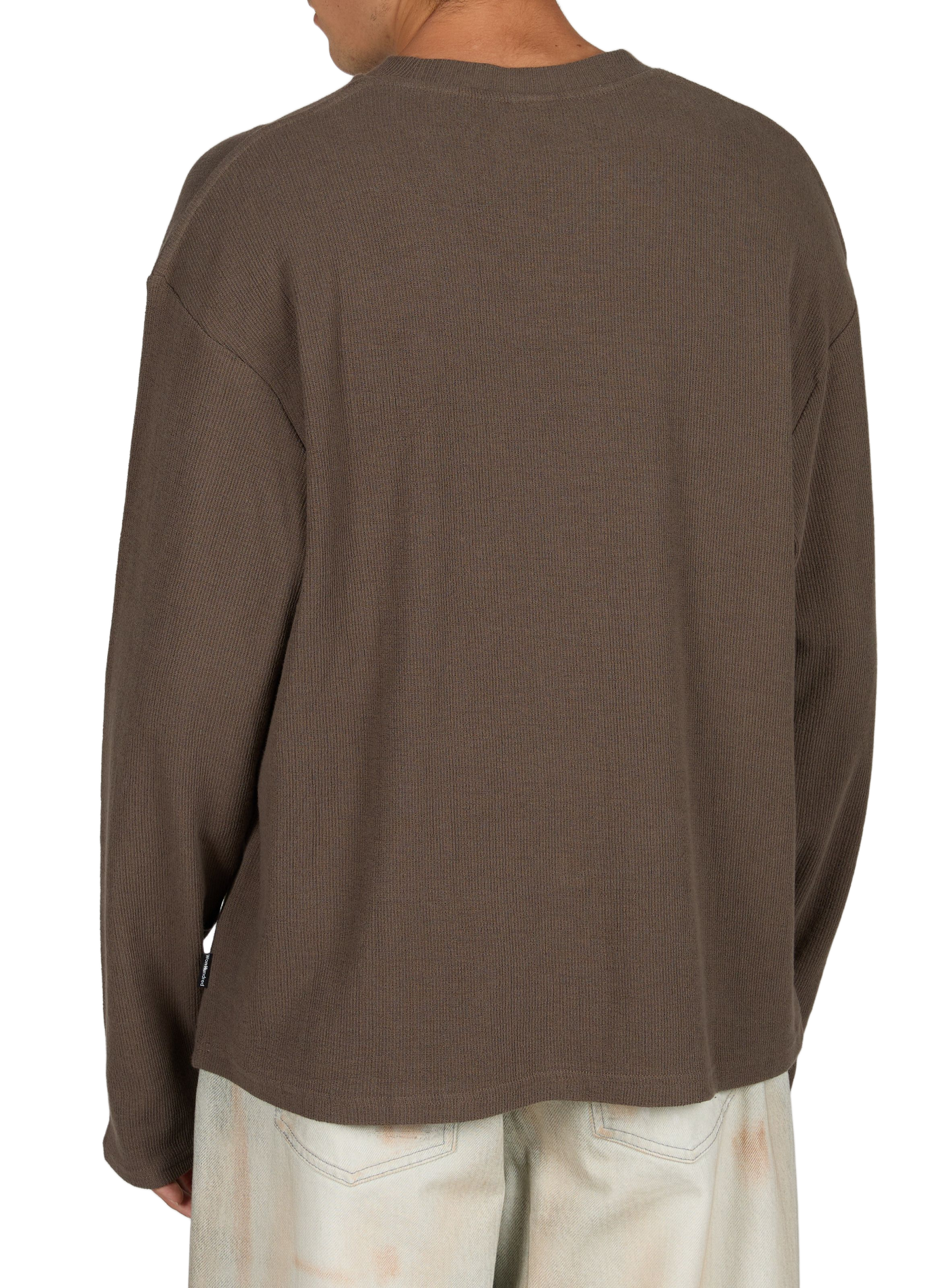 Loose-fit textured knit T-shirt WON HUNDRED Brown