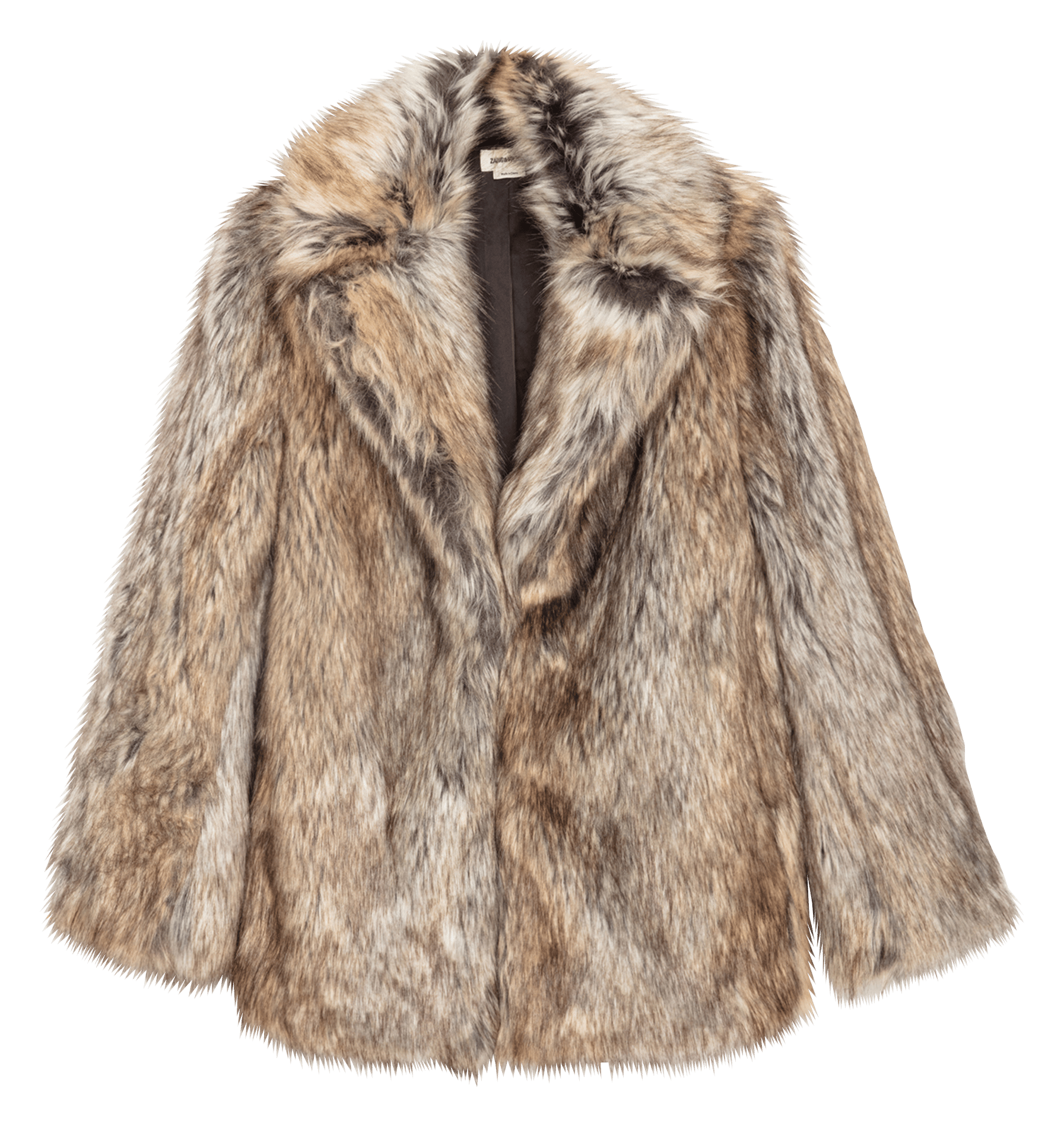 Korte jas met faux bont in dierenprint ZADIG&VOLTAIRE Beige