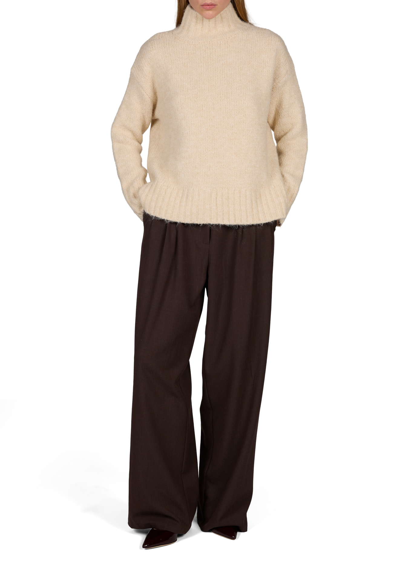 Oversized high-neck sweater ARTLOVE Beige