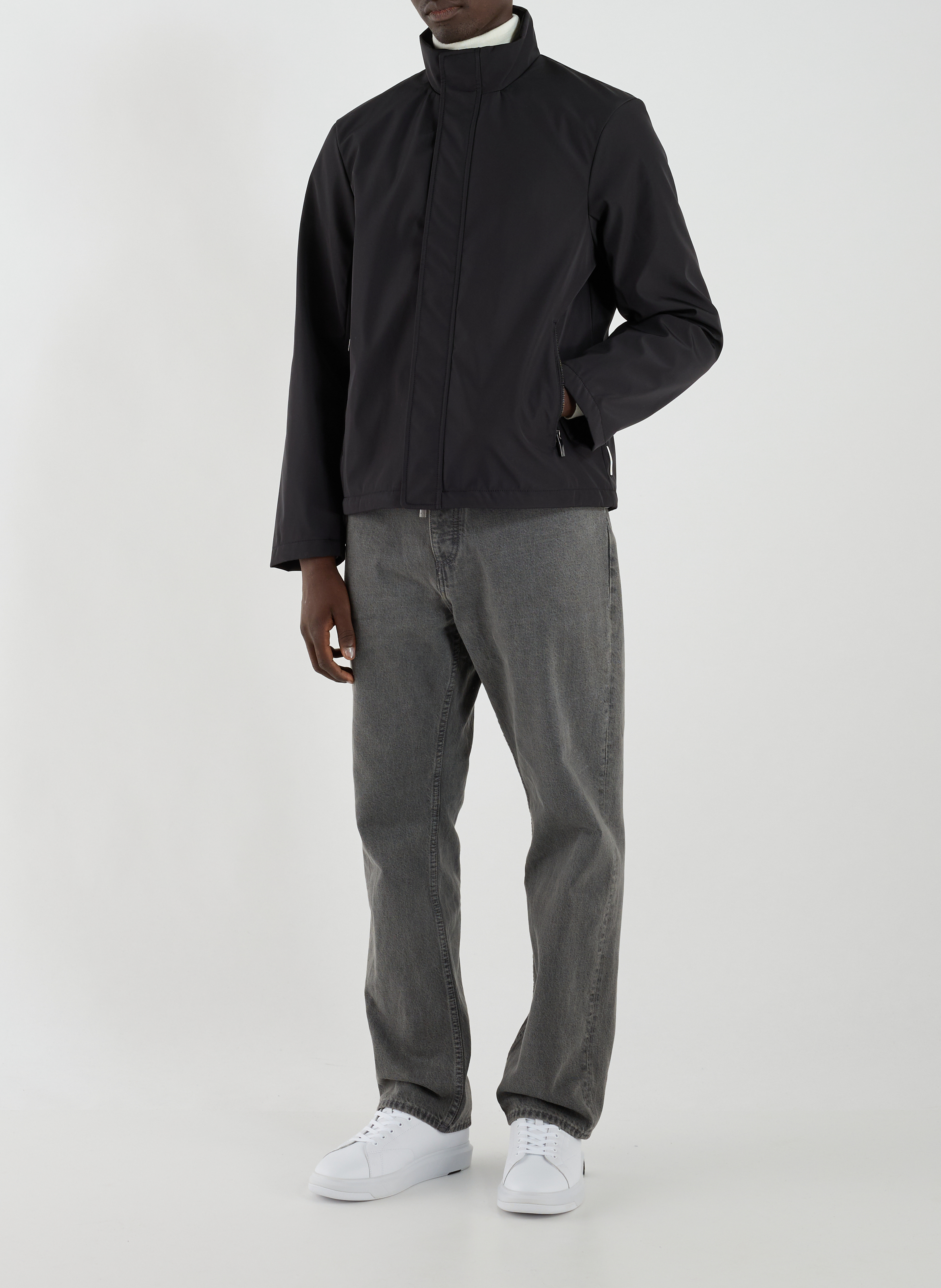 Straight jacket with high collar ARMANI EXCHANGE Black