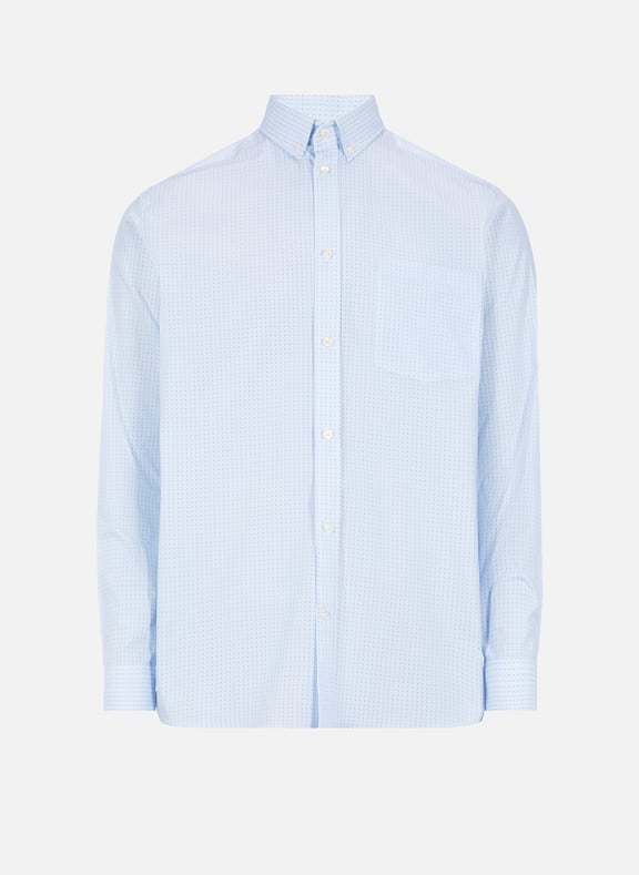 Chemise droite en popeline de coton Bleu by AU PRINTEMPS PARIS AU PRINTEMPS PARIS Chemise droite en popeline de coton Bleu