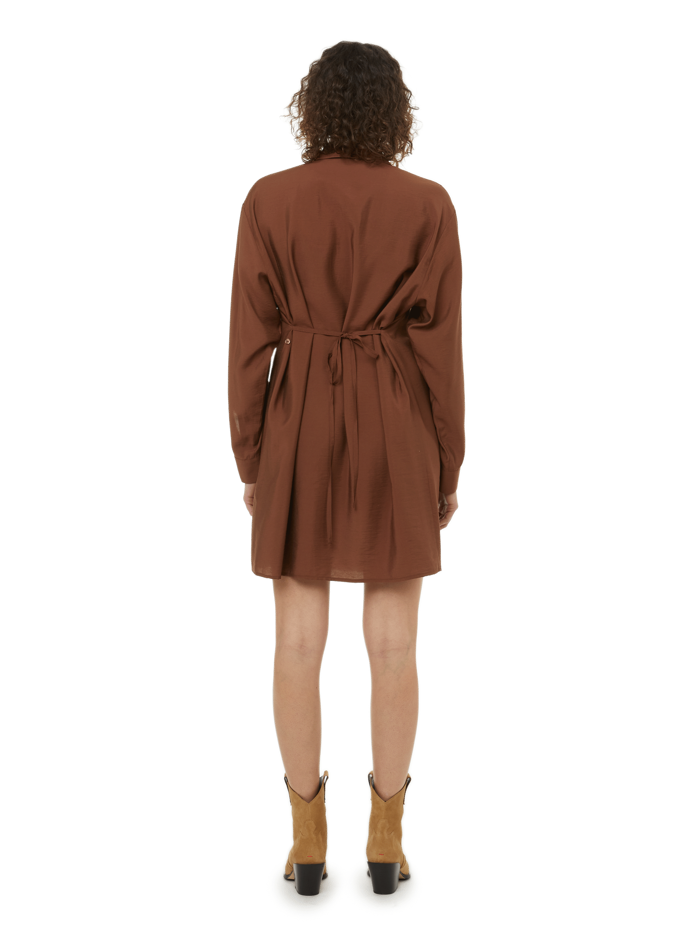 Robe chemise satinée SAMSOE SAMSOE Marron