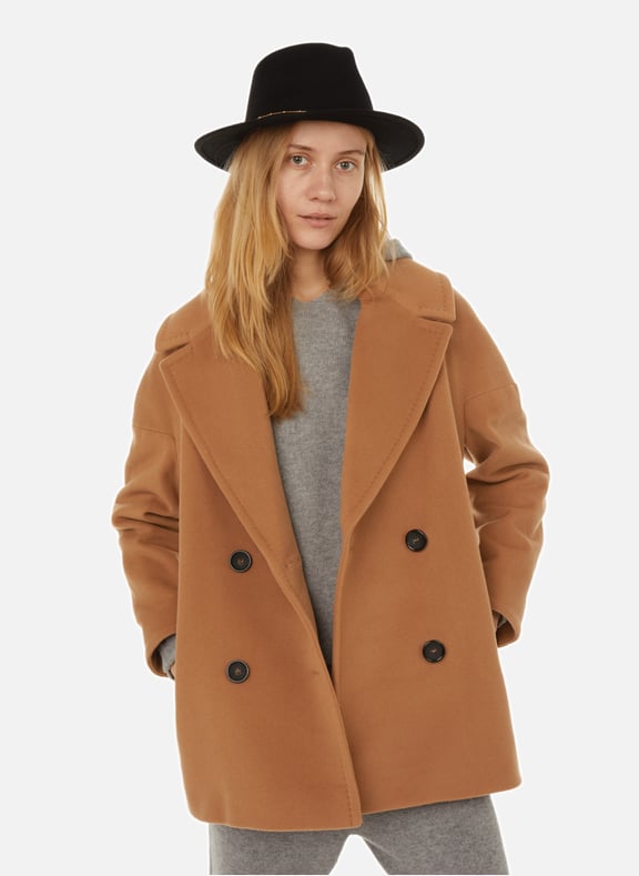 MANTEAU COURT EN CACHEMIRE MeLANGe THE SOCIAL SUNDAY pour FEMME Printemps