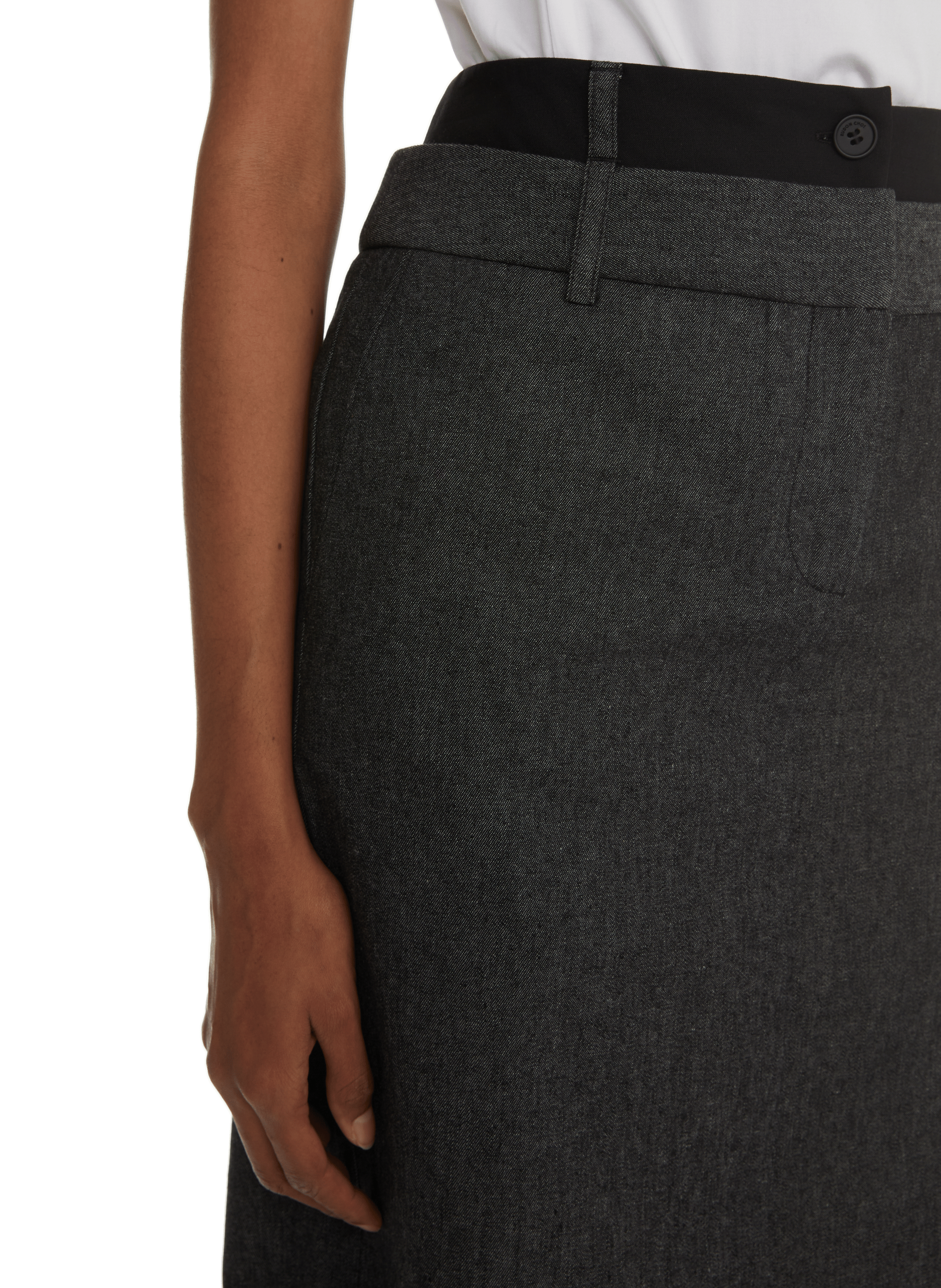 Jupe droite en coton  EUDON CHOI Noir