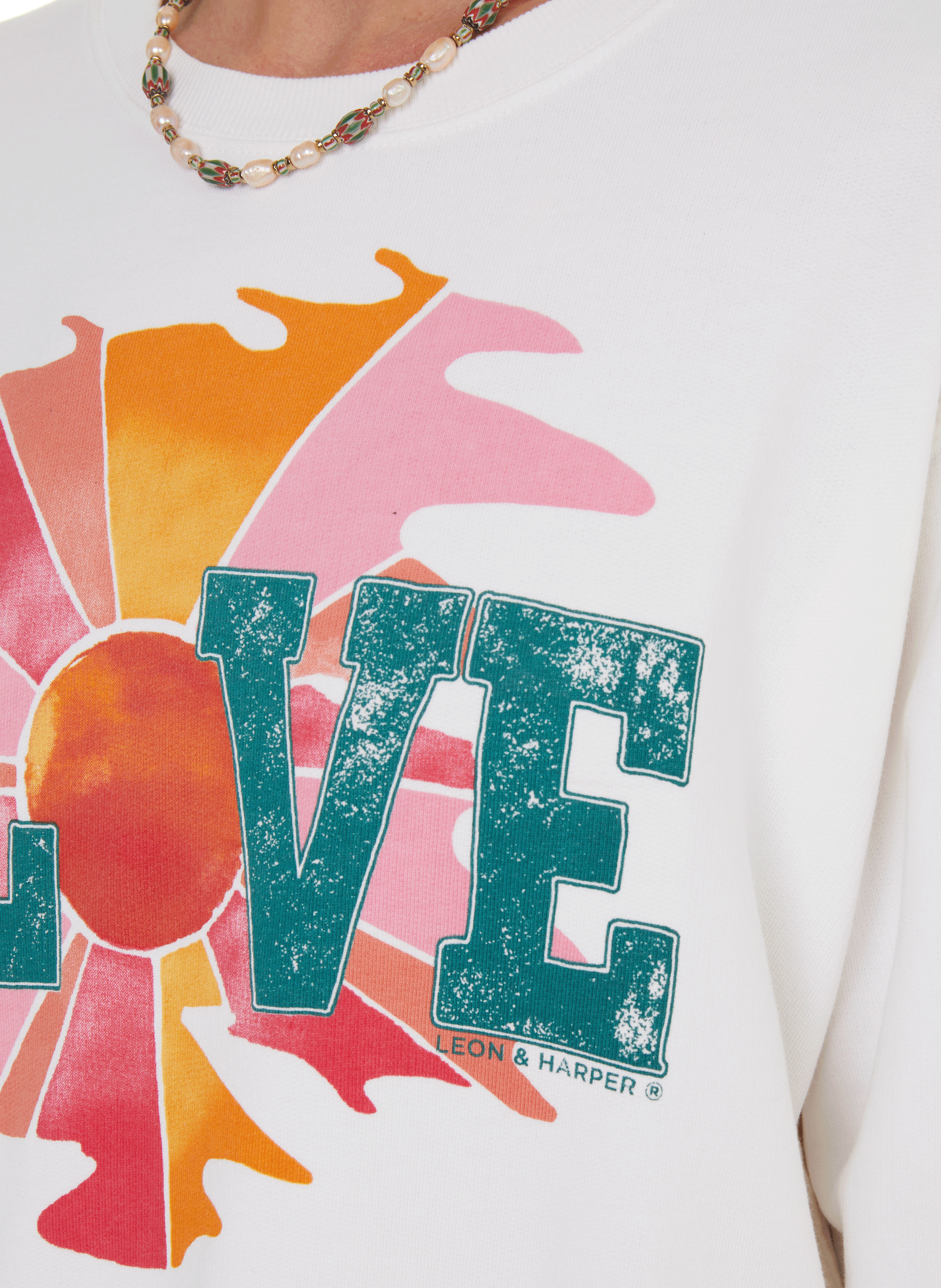 Sweatshirt with print design LEON & HARPER White