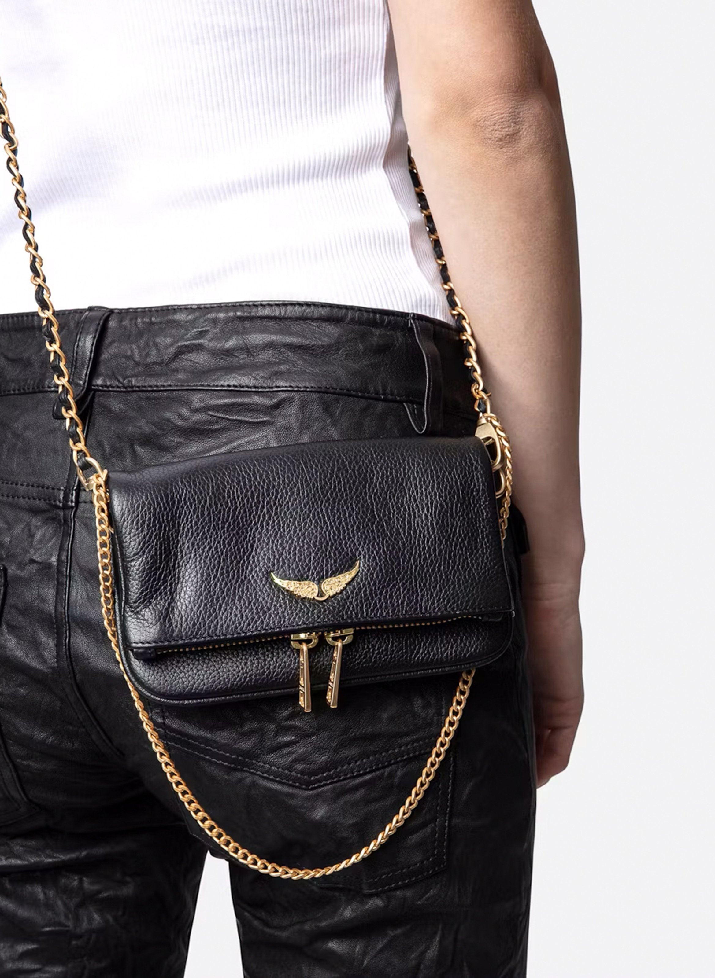 Pochette en cuir rock nano ZADIG&VOLTAIRE Vert