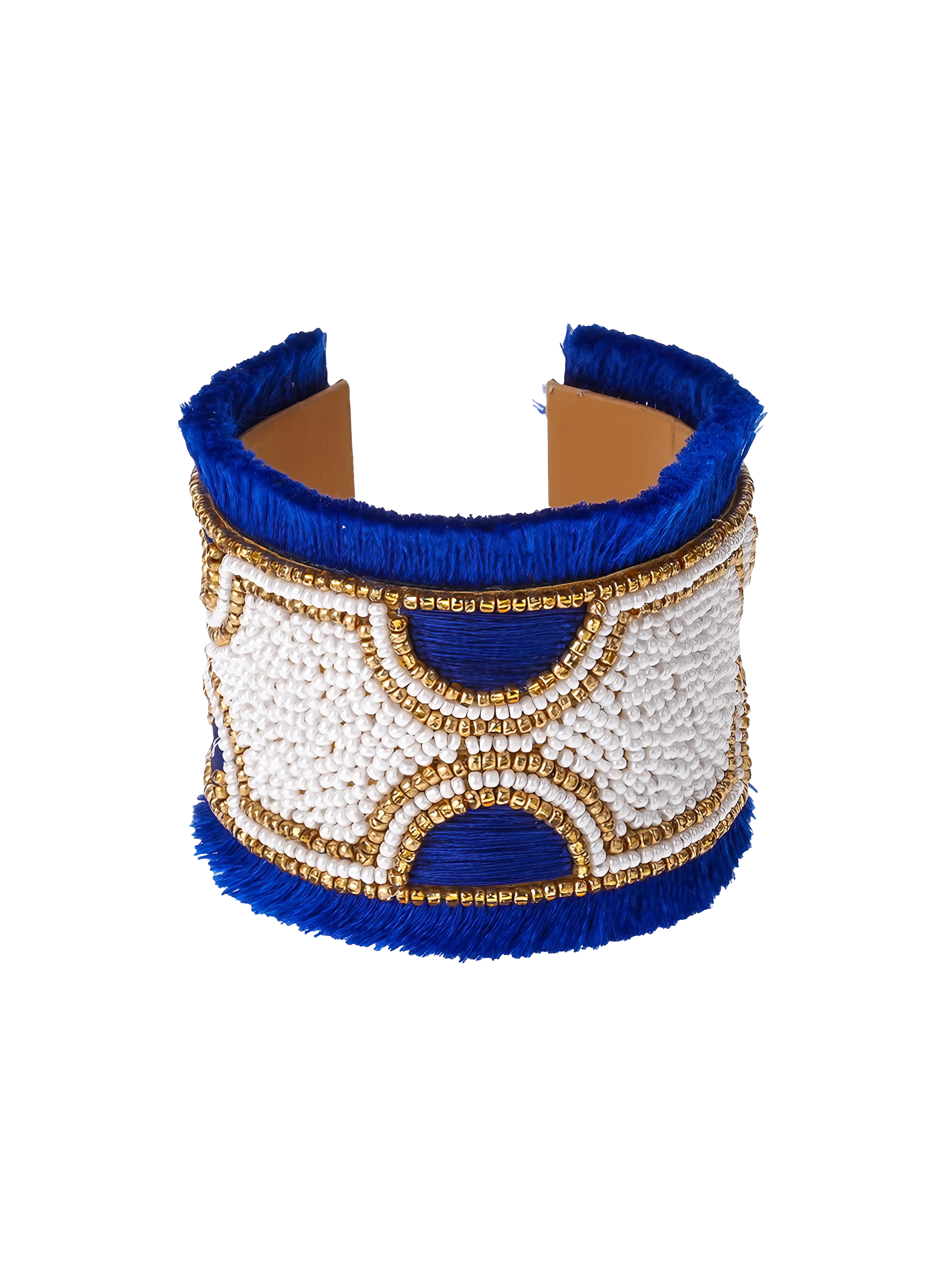 HIPANEMA Manchette ajustable en perles posy Bleu
