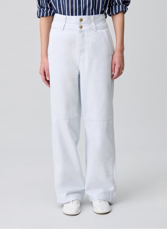 Pantalon large en coton Bleu by CLAUDIE PIERLOT CLAUDIE PIERLOT Pantalon large en coton Bleu