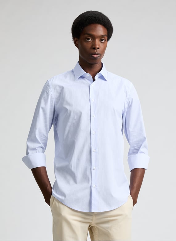 Chemise Homme Seidensticker 100% Coton - Coupe Slim, Col Chic, Poignets Réglables