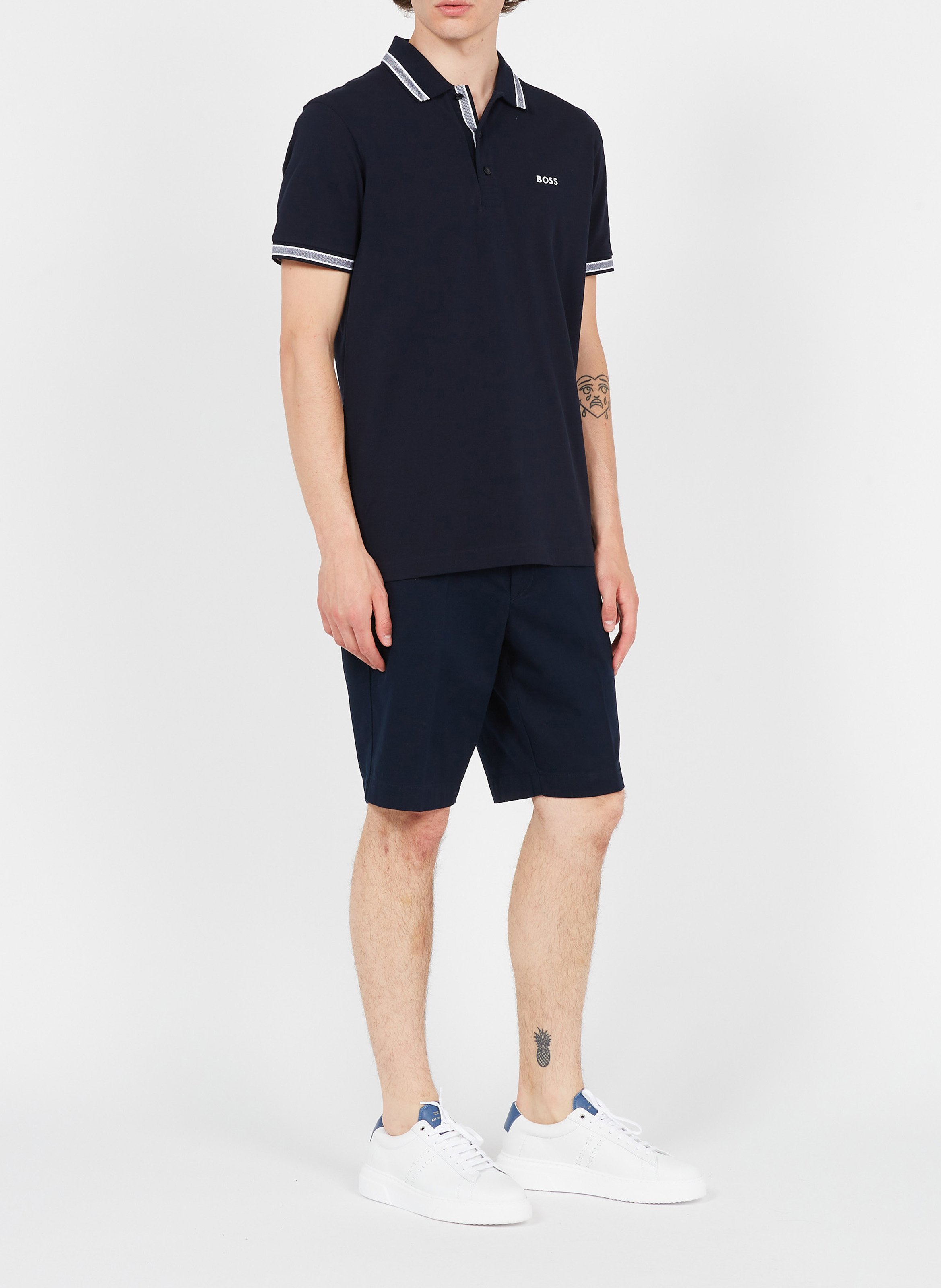 Polo regular fit en coton BOSS Bleu