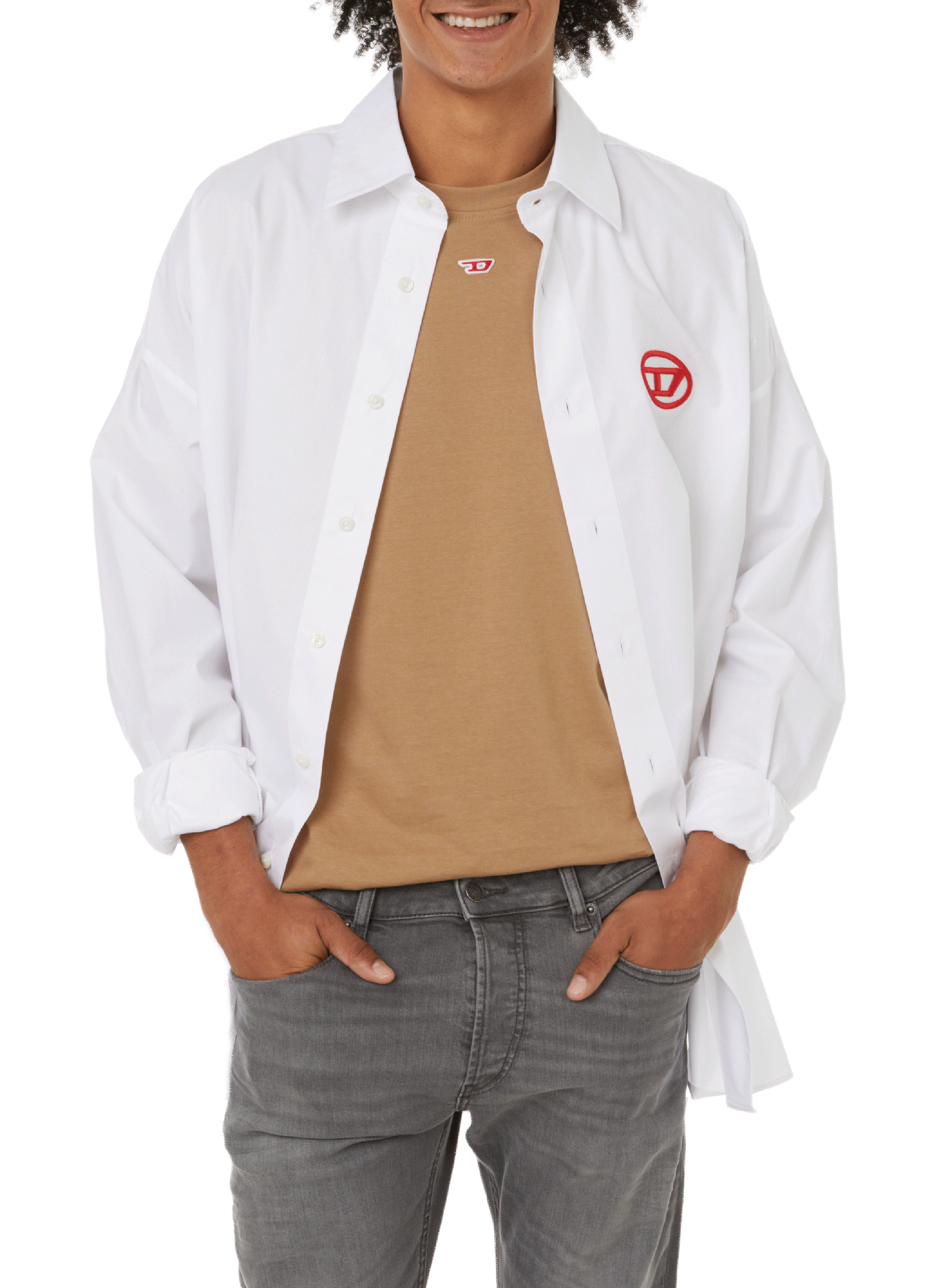 DIESEL Chemise en coton Blanc