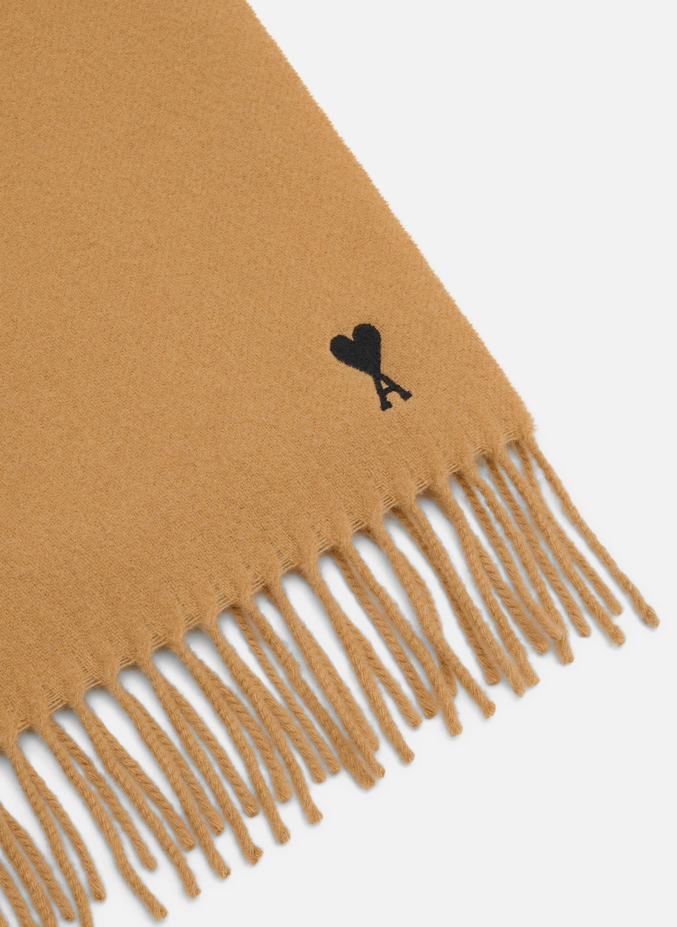 Echarpe ami de coeur en laine unisexe AMI PARIS Marron