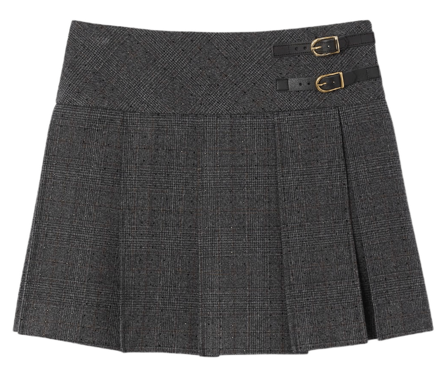 Jupe courte imprimée SANDRO Gris