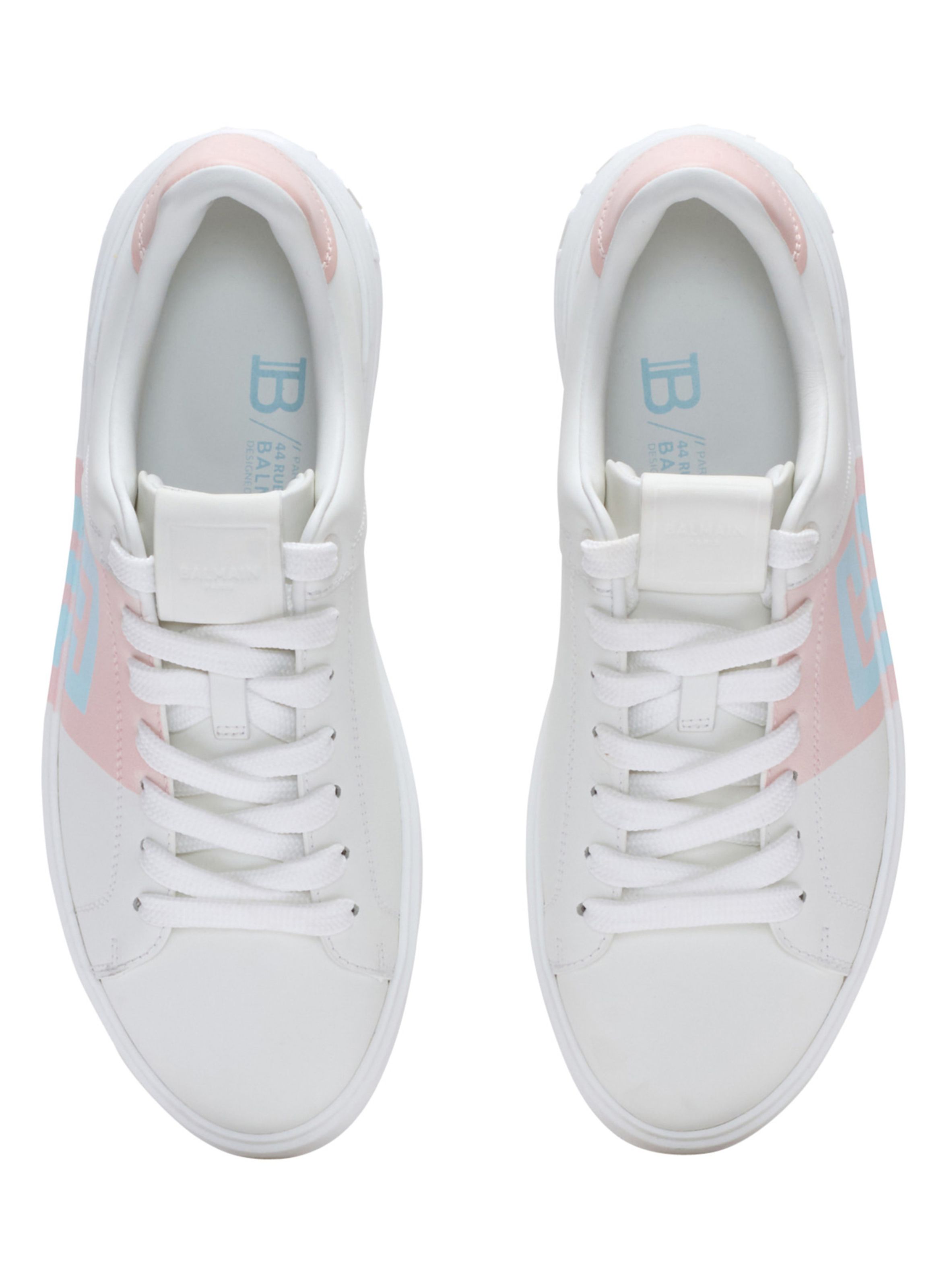 Baskets b-court en cuir de veau BALMAIN Blanc