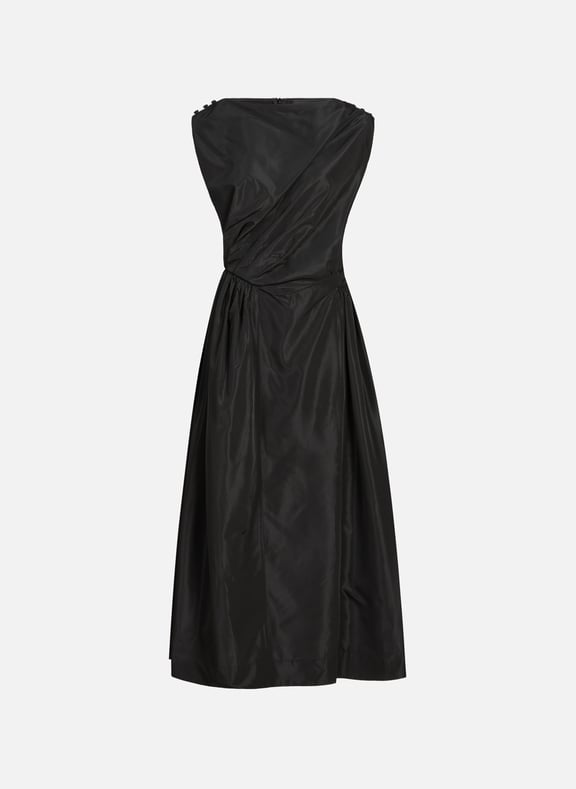 Draped dress in blended acetate Black by SIMONE ROCHA SIMONE ROCHA Draped dress in blended acetate Black