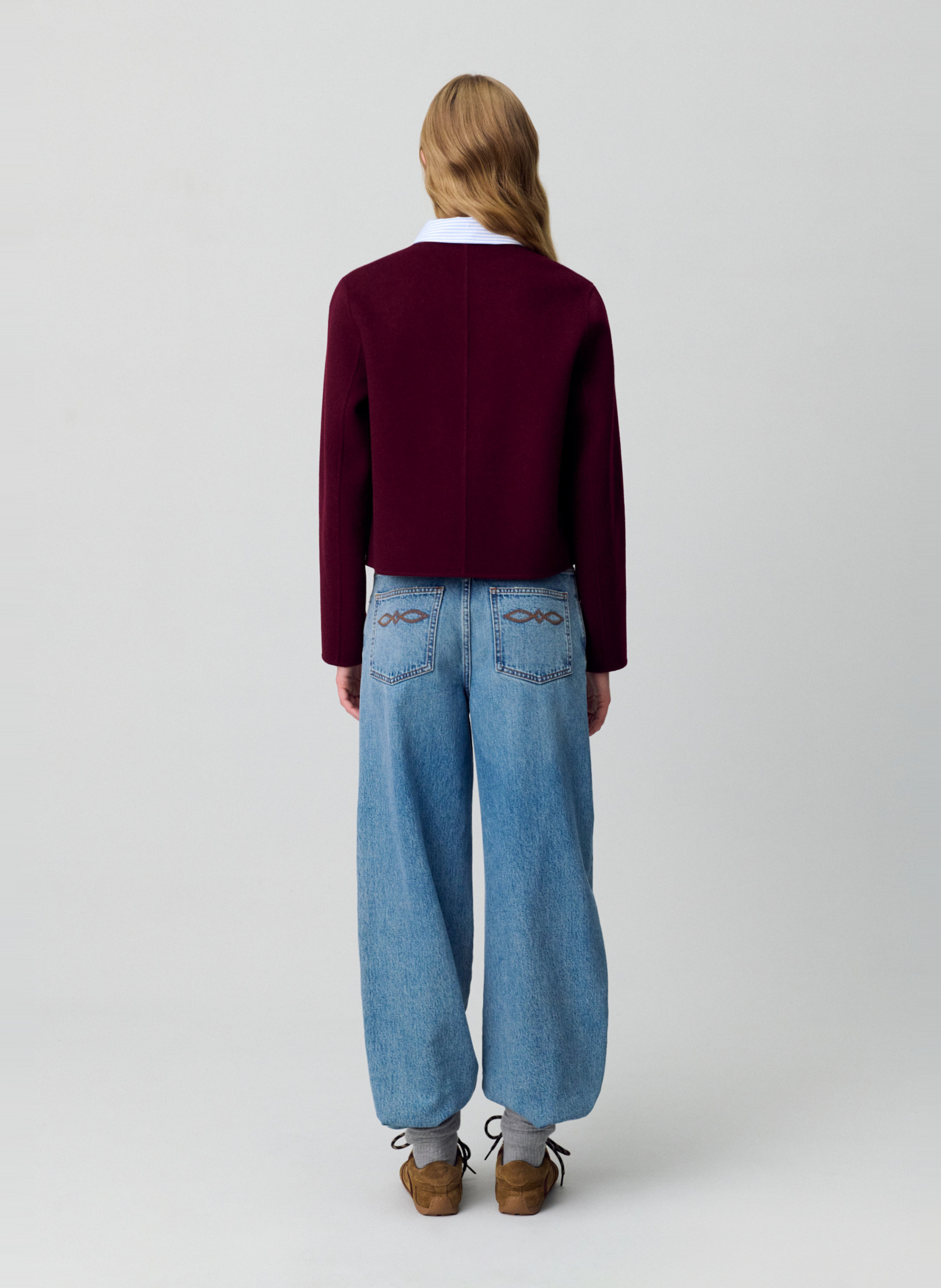 Veste col classique en laine CLAUDIE PIERLOT Rouge