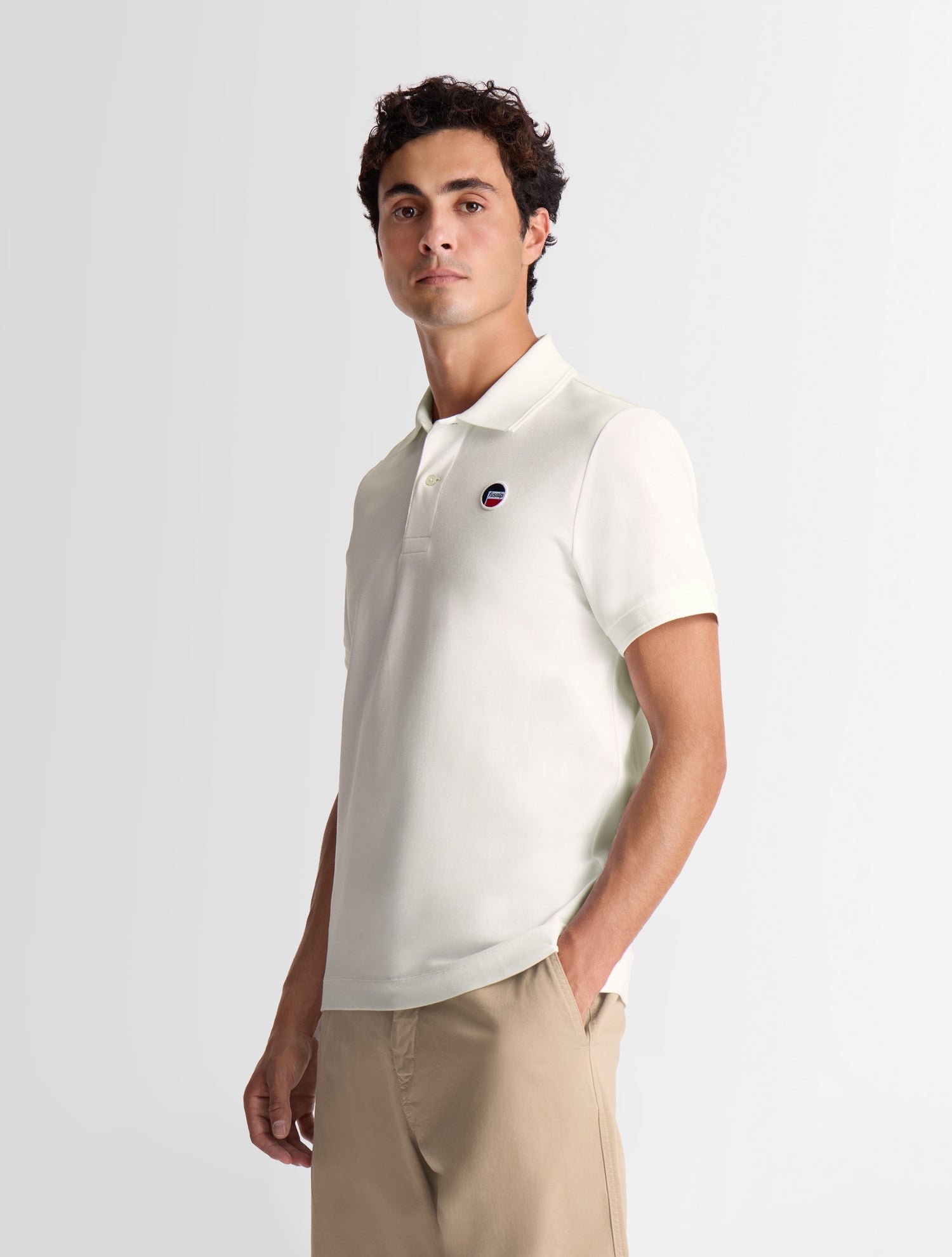 Polo manches courtes elbin col polo coupe ajustée FUSALP Blanc
