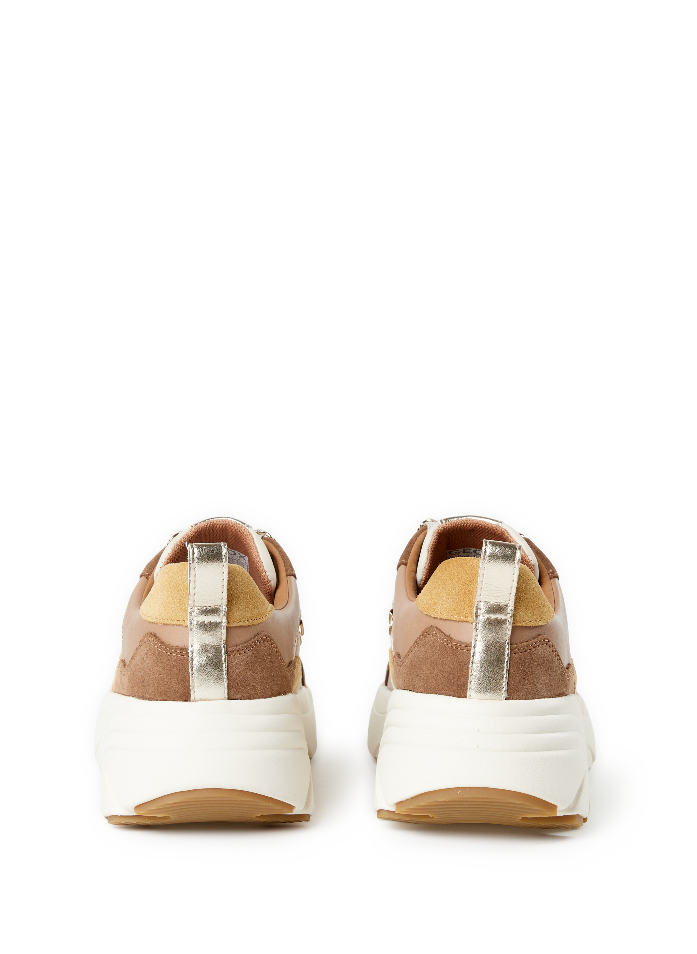 Baskets bi-matière en cuir mélangé GEOX Multicolore