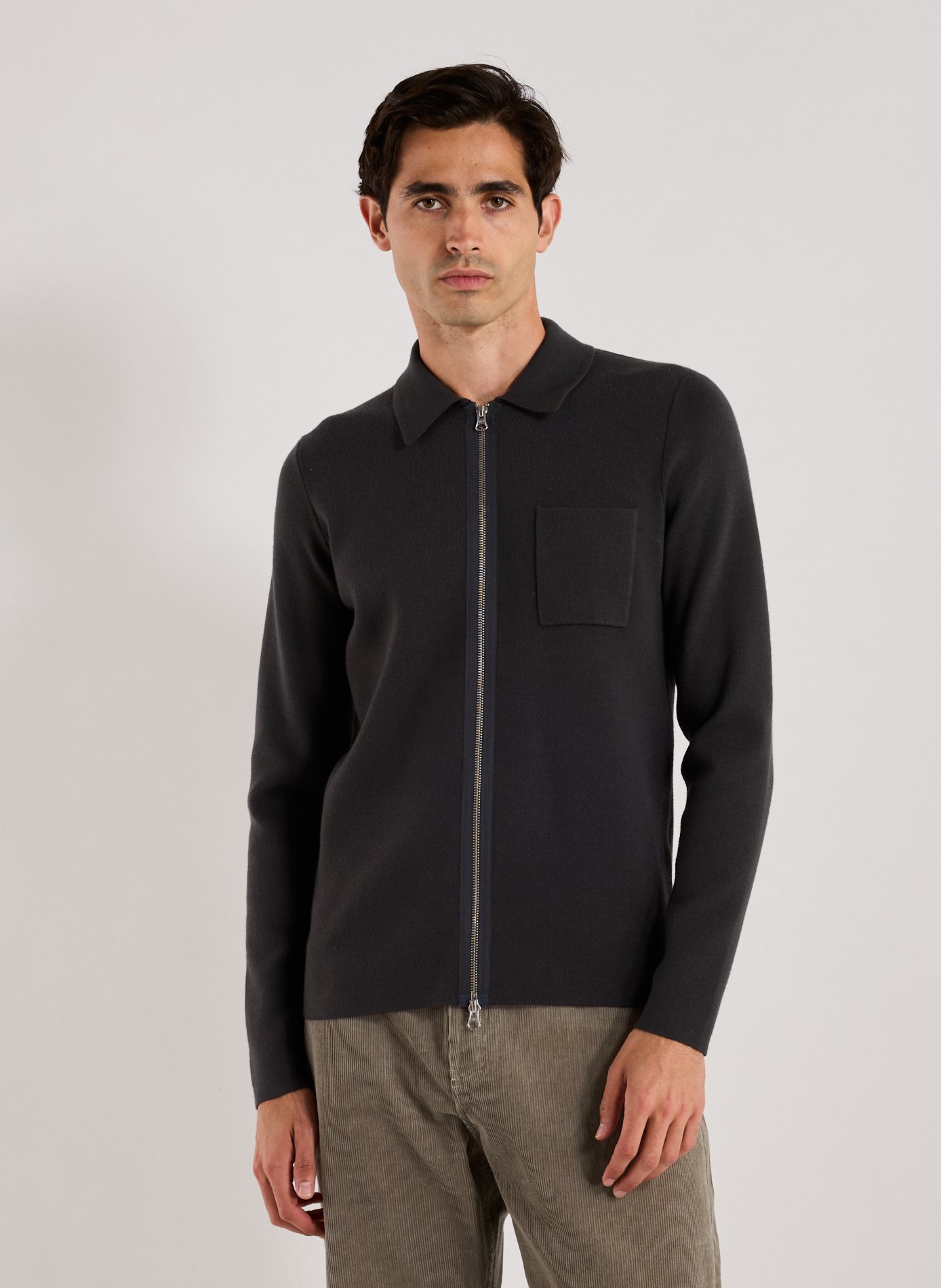 SAMSOE SAMSOE Straight fit polo sweater Grey