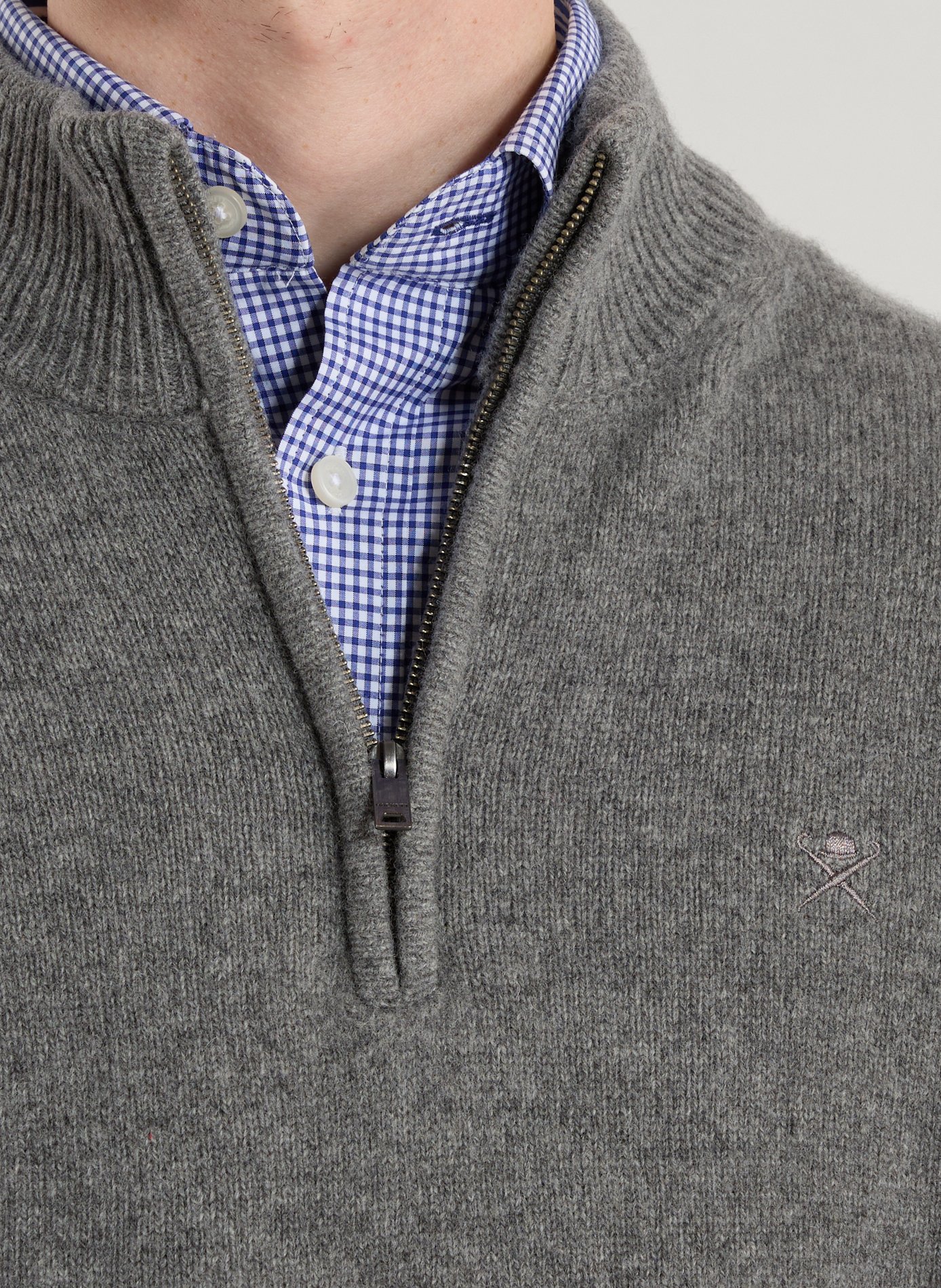 High collar sweatshirt in wool HACKETT Grey