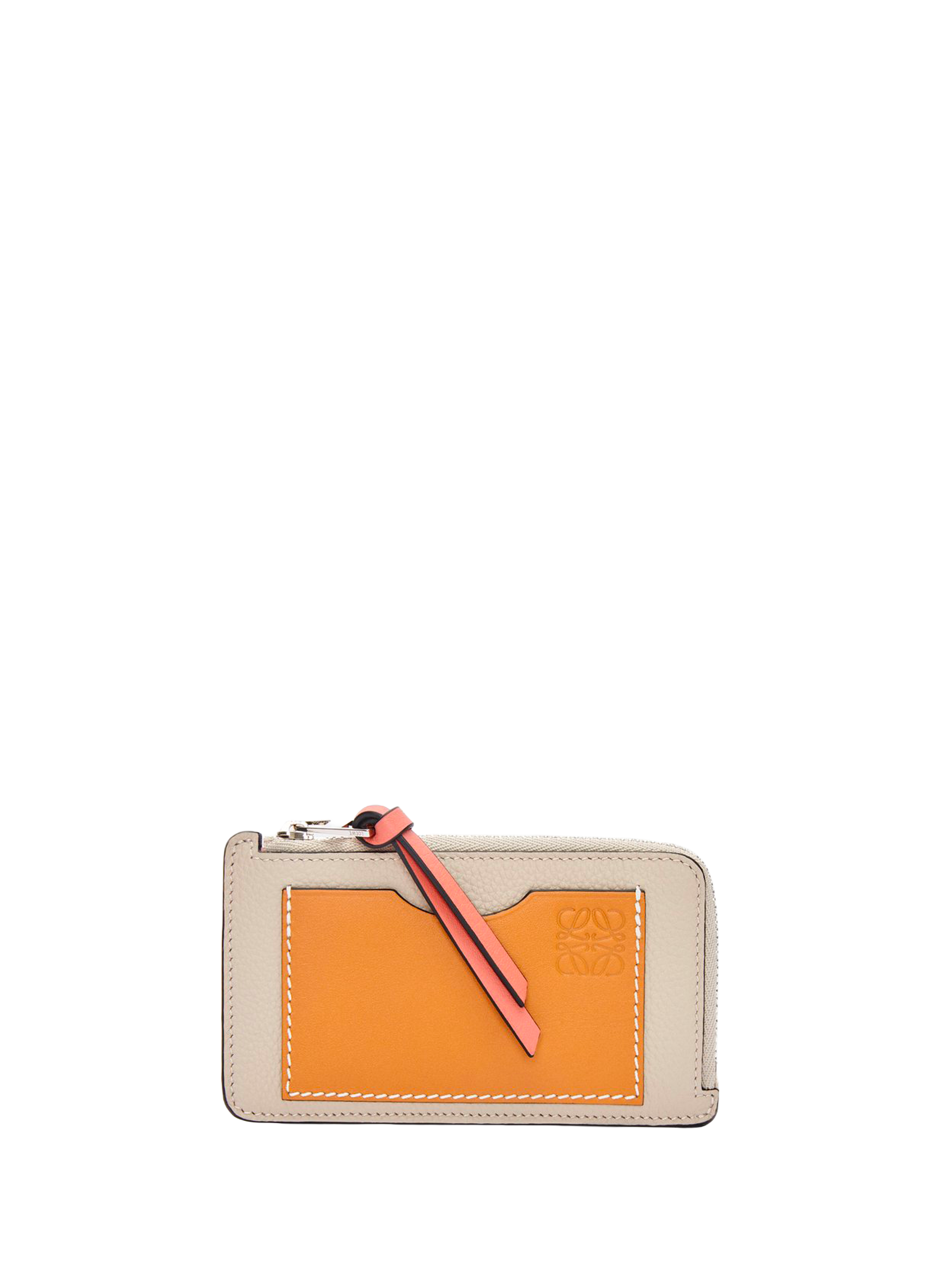 LOEWE Soft grained calfskin leather coin purse Beige