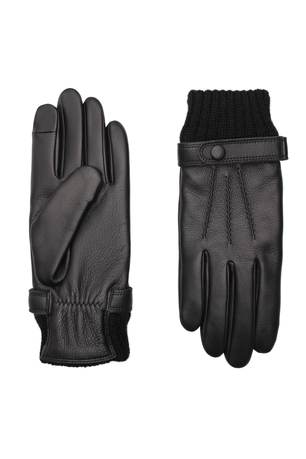 Gants darius homme cuir doublés alpaga AGNELLE Noir