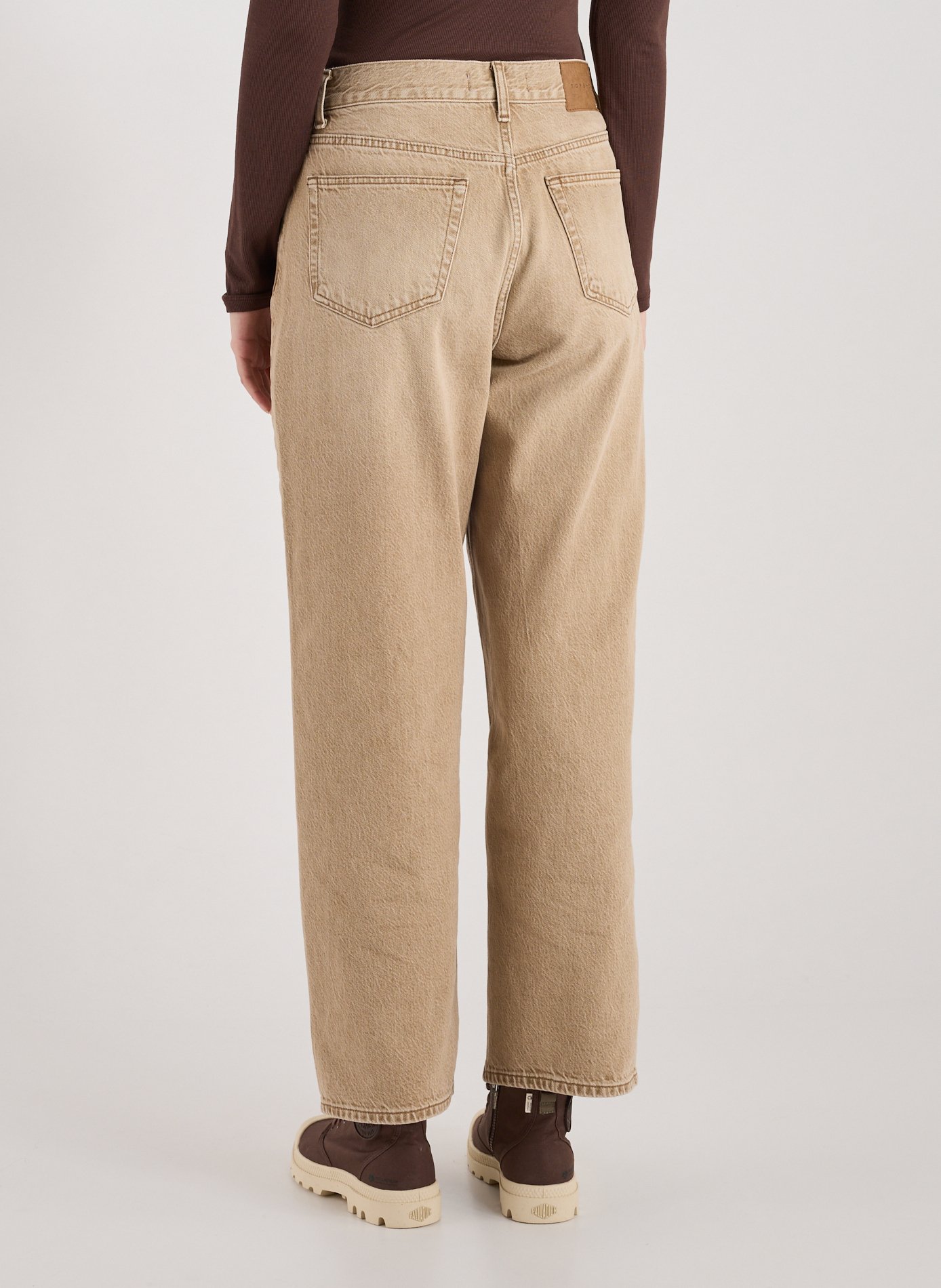 Jean ample en coton TOPSHOP Beige