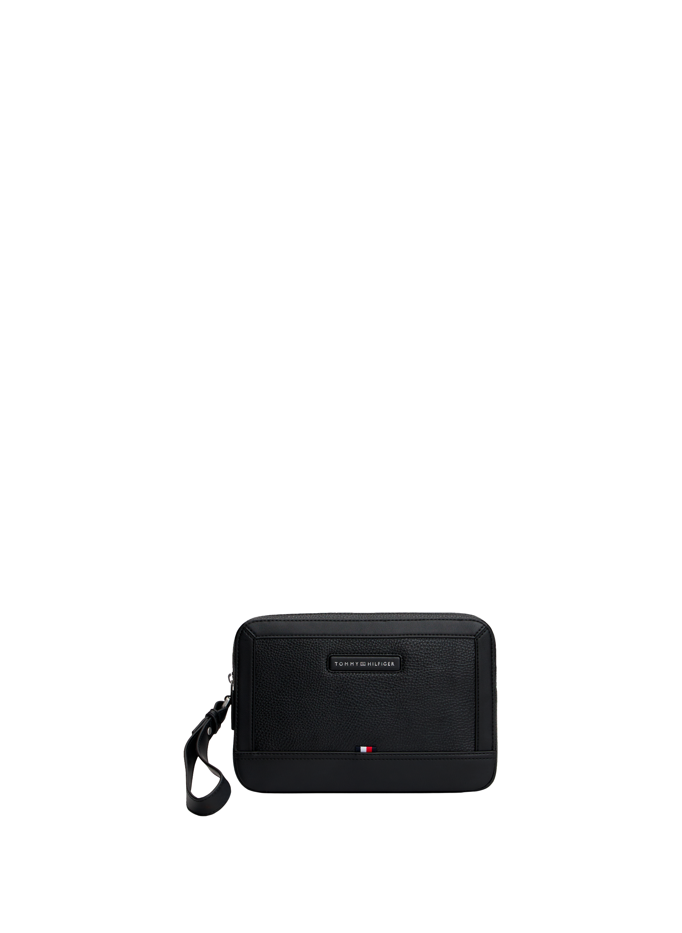 Faux leather clutch with wrist strap TOMMY HILFIGER Black