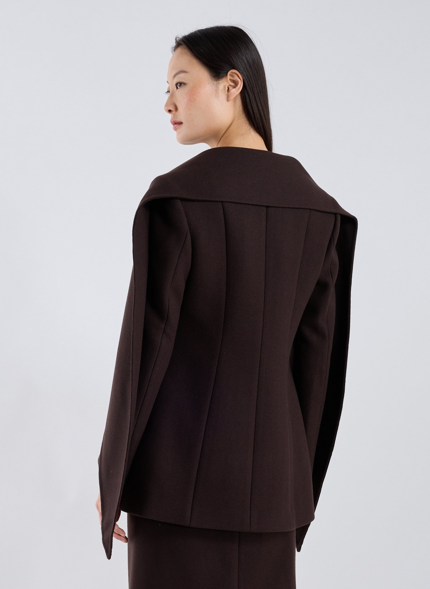 Veste cintrée en laine et cachemire mélangés R2W Marron