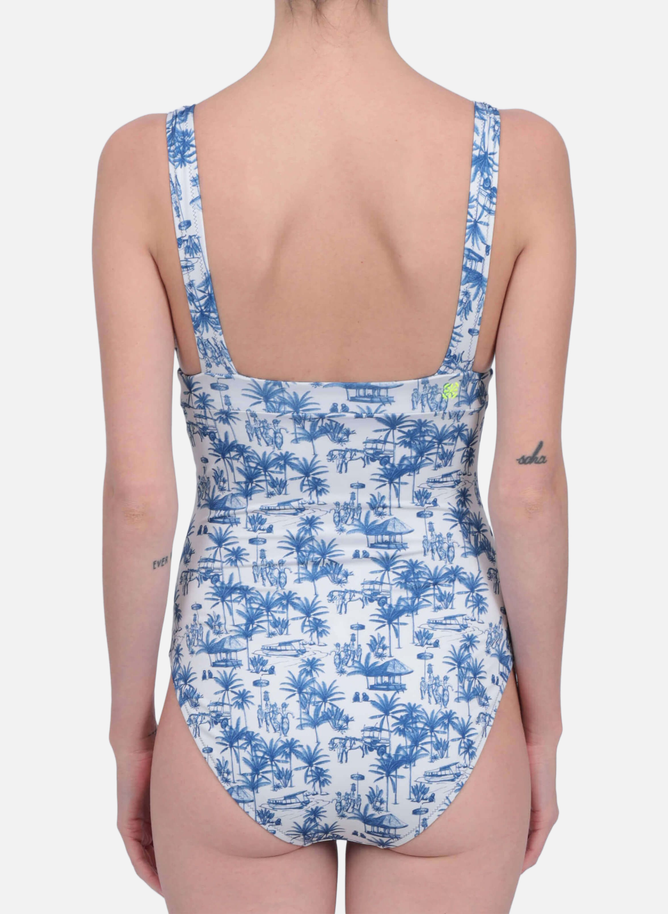 Maillot de bain une pièce   toile balinaise GILI'S Bleu