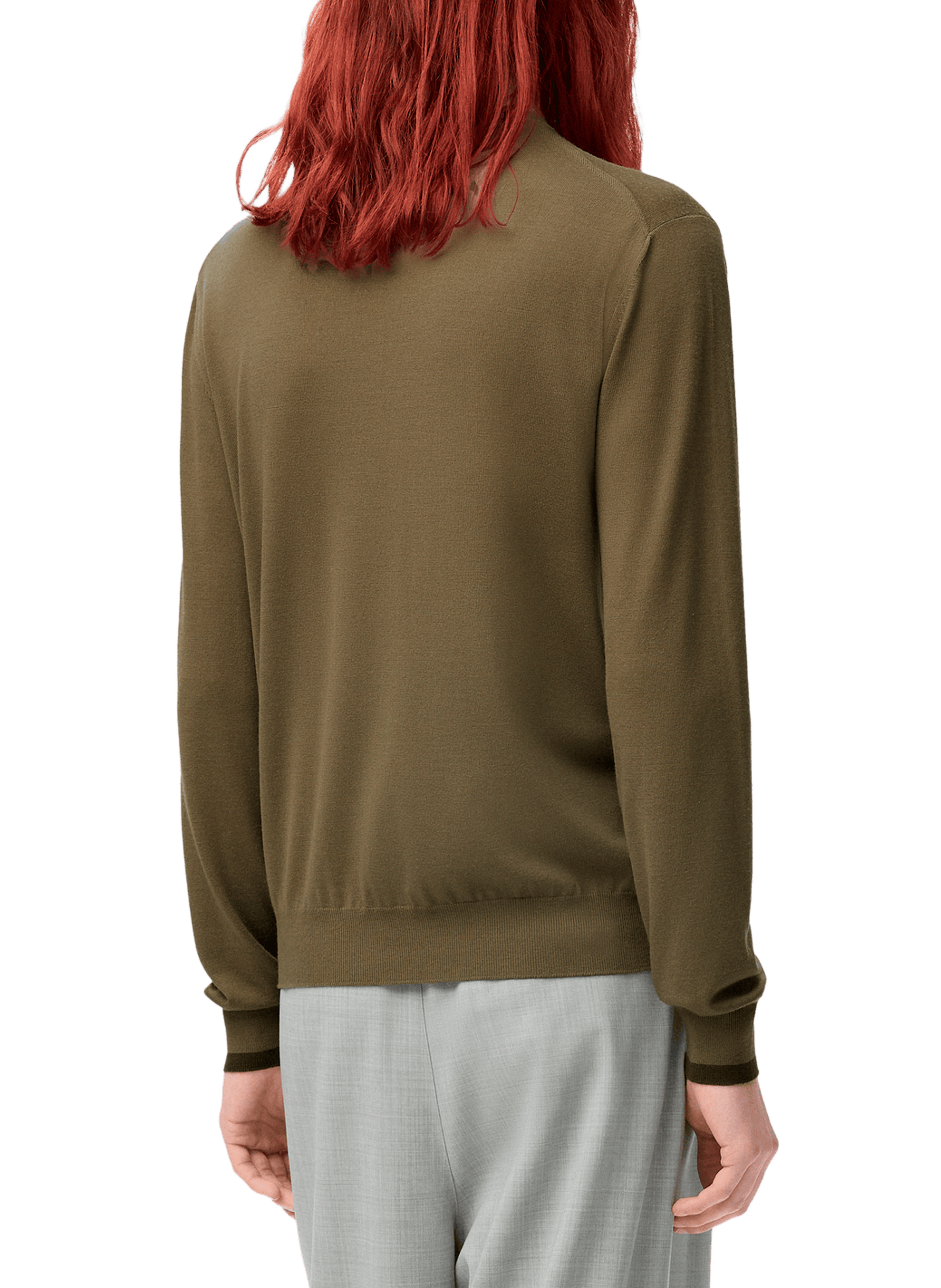 Straight wool sweater with delicate embroidery LOEWE Green