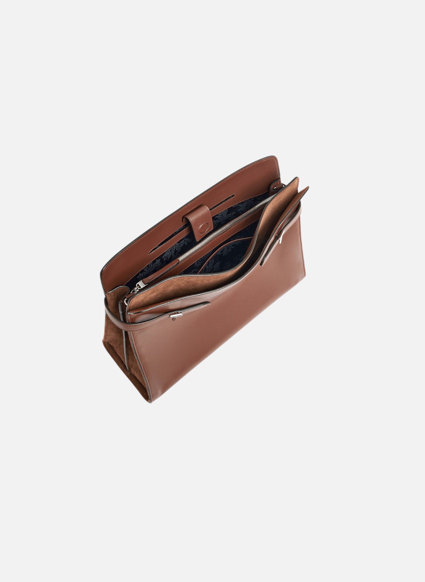 Sac porté épaule modèle maxi emie en cuir lisse et nubuck LE TANNEUR Marron