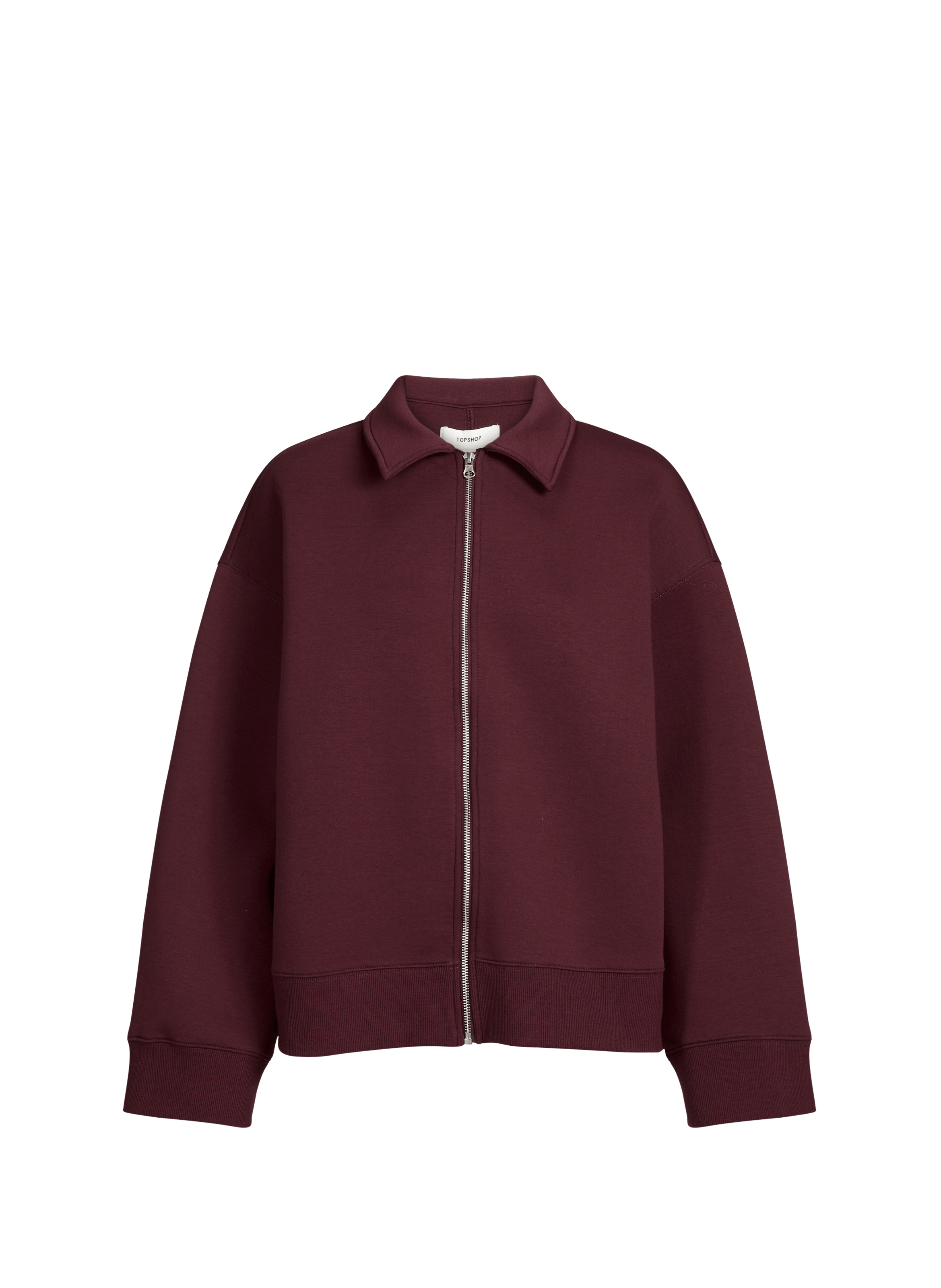 Solid straight jacket with classic collar TOPSHOP Red