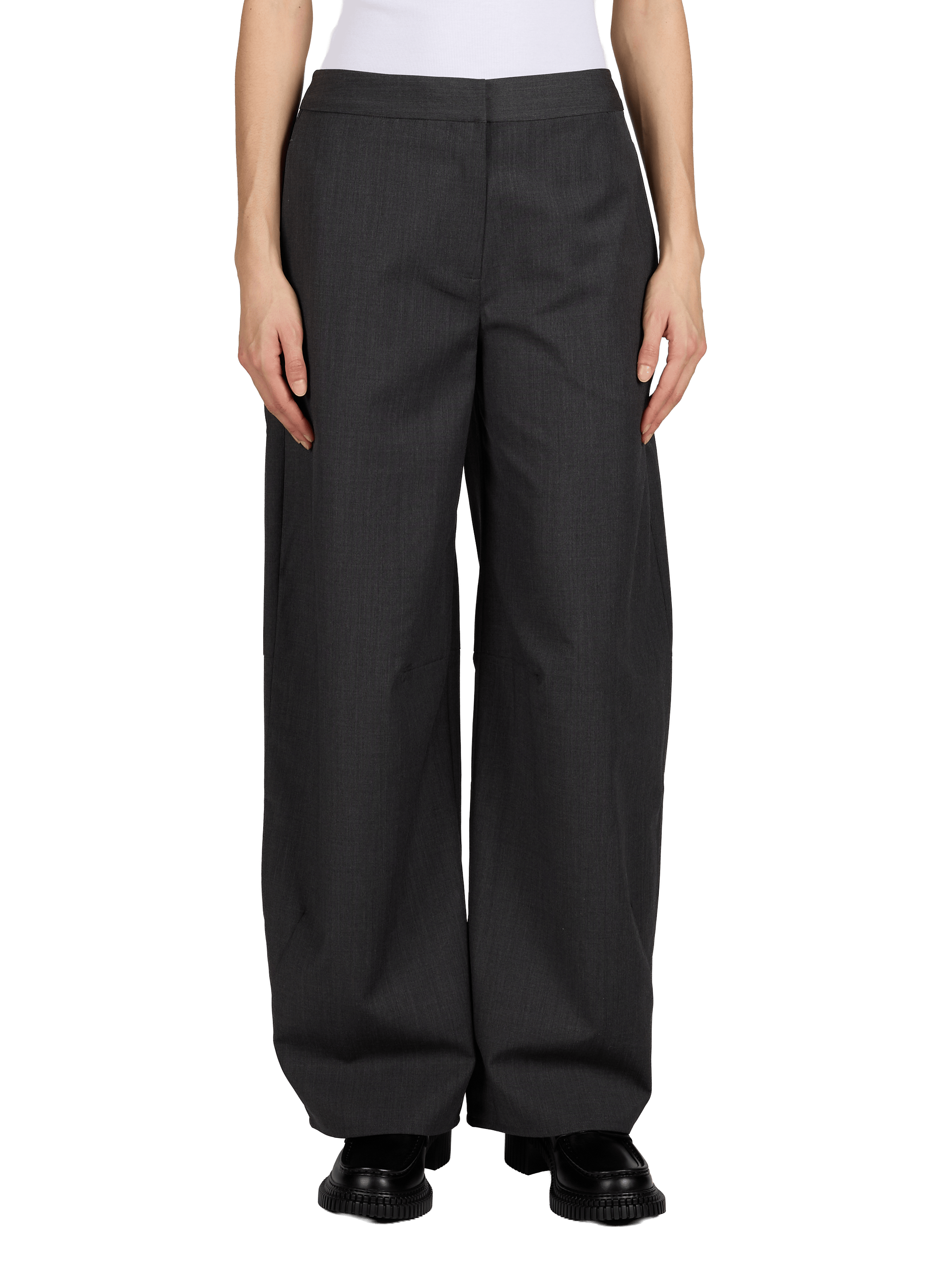 Solid Flowy Pants SAMSOE SAMSOE Grey