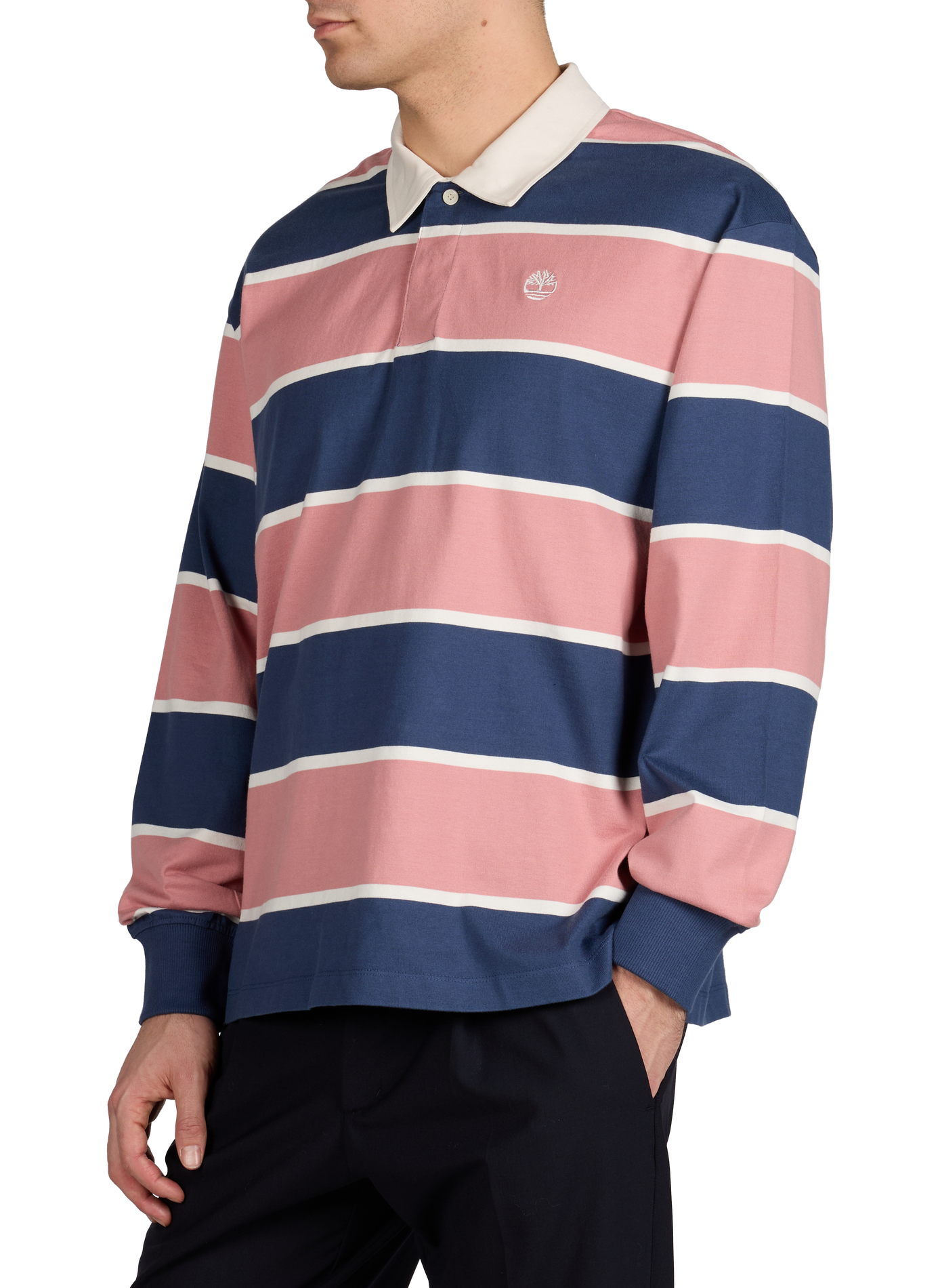 Polo à rayures en coton TIMBERLAND Rose