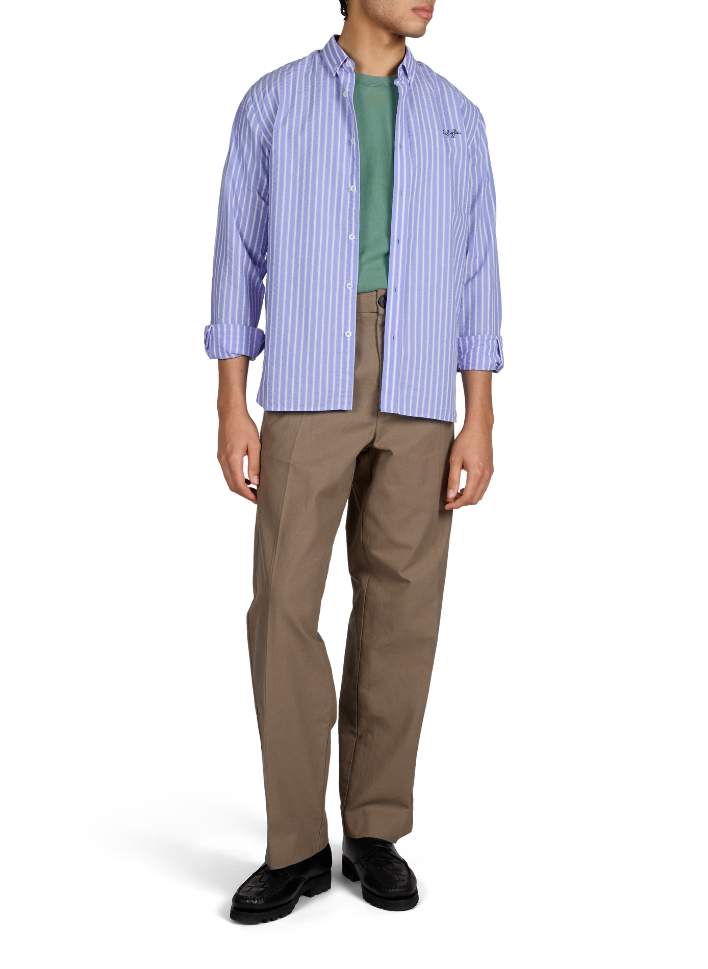 Chemise à rayures en coton MAISON LABICHE Bleu