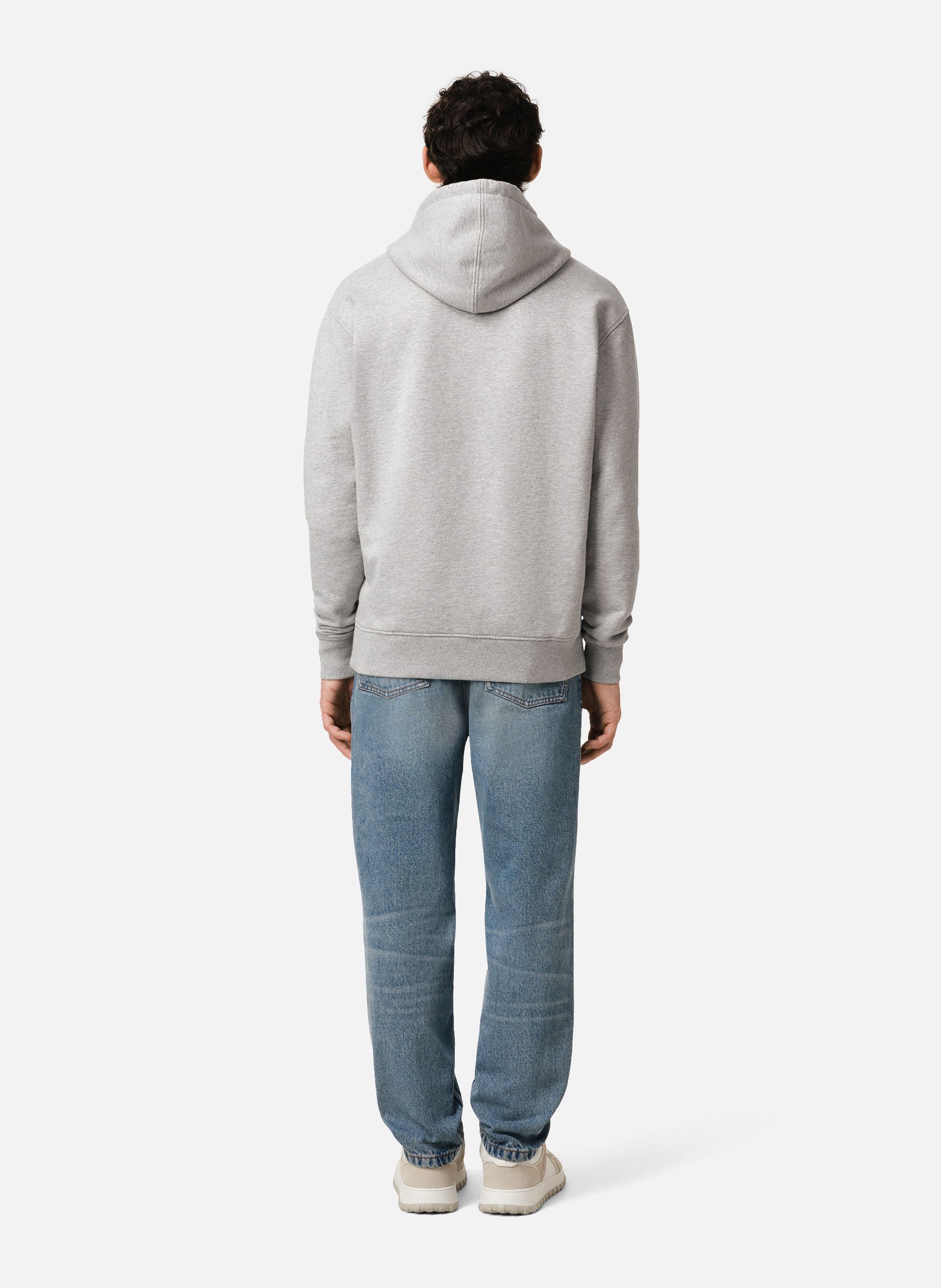 Hoodie Ami de Coeur Rouge unisexe Gris