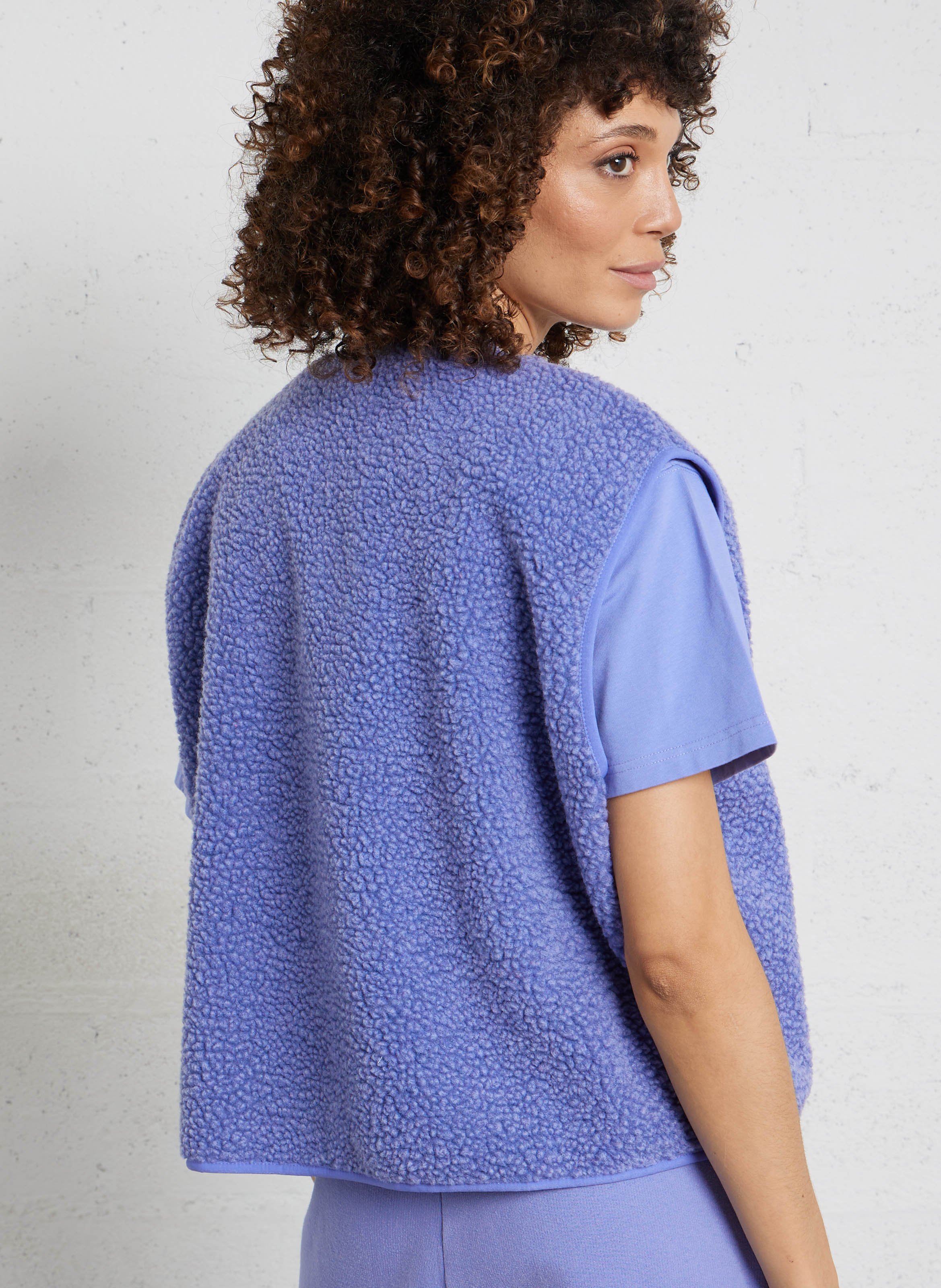 Gilet col rond molletonné sans manches hoktown Bleu