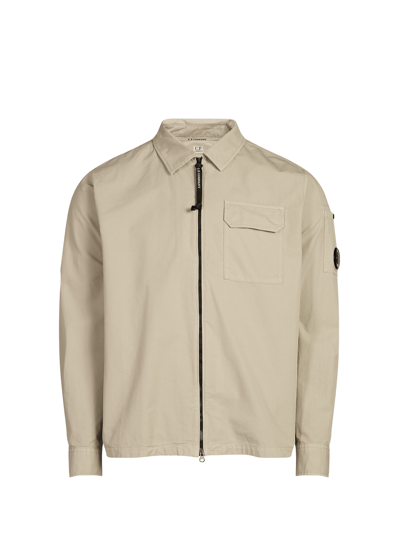 Zip-up cotton overshirt CP COMPANY Beige