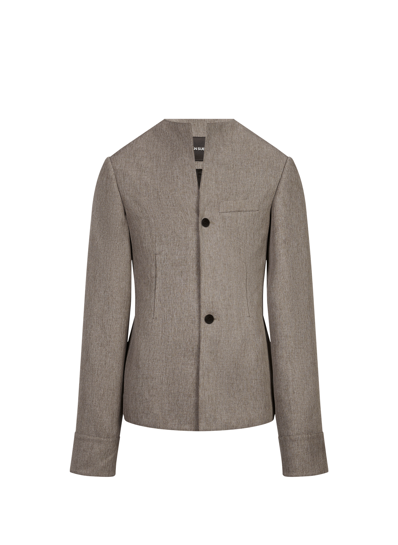 Tweed jacket with round collar SEAN SUEN Grey