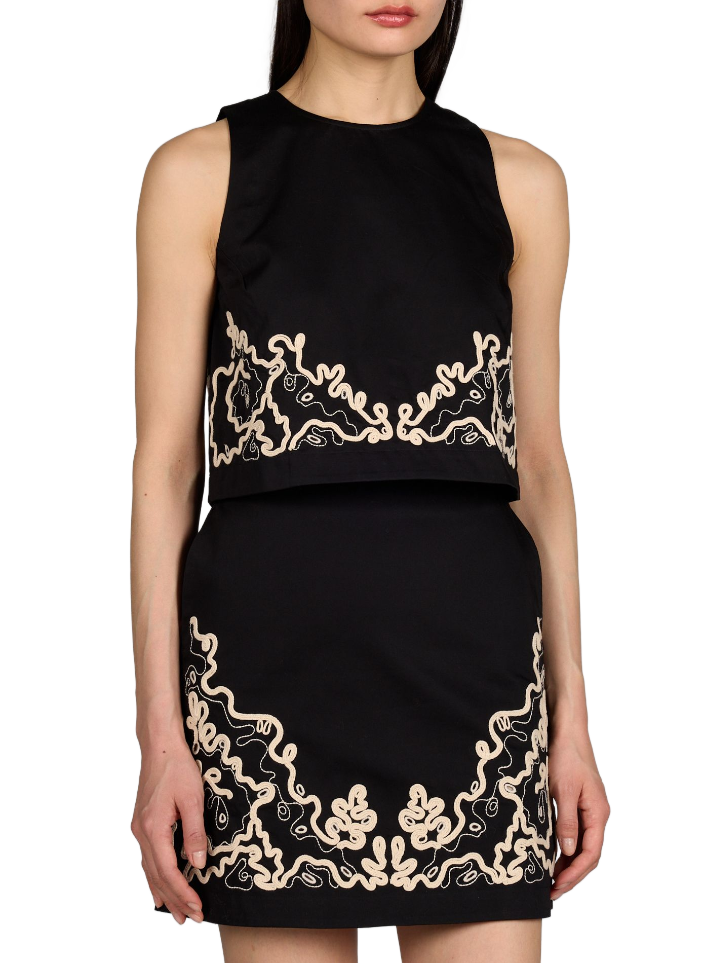 Top court droit en coton BOSS Noir